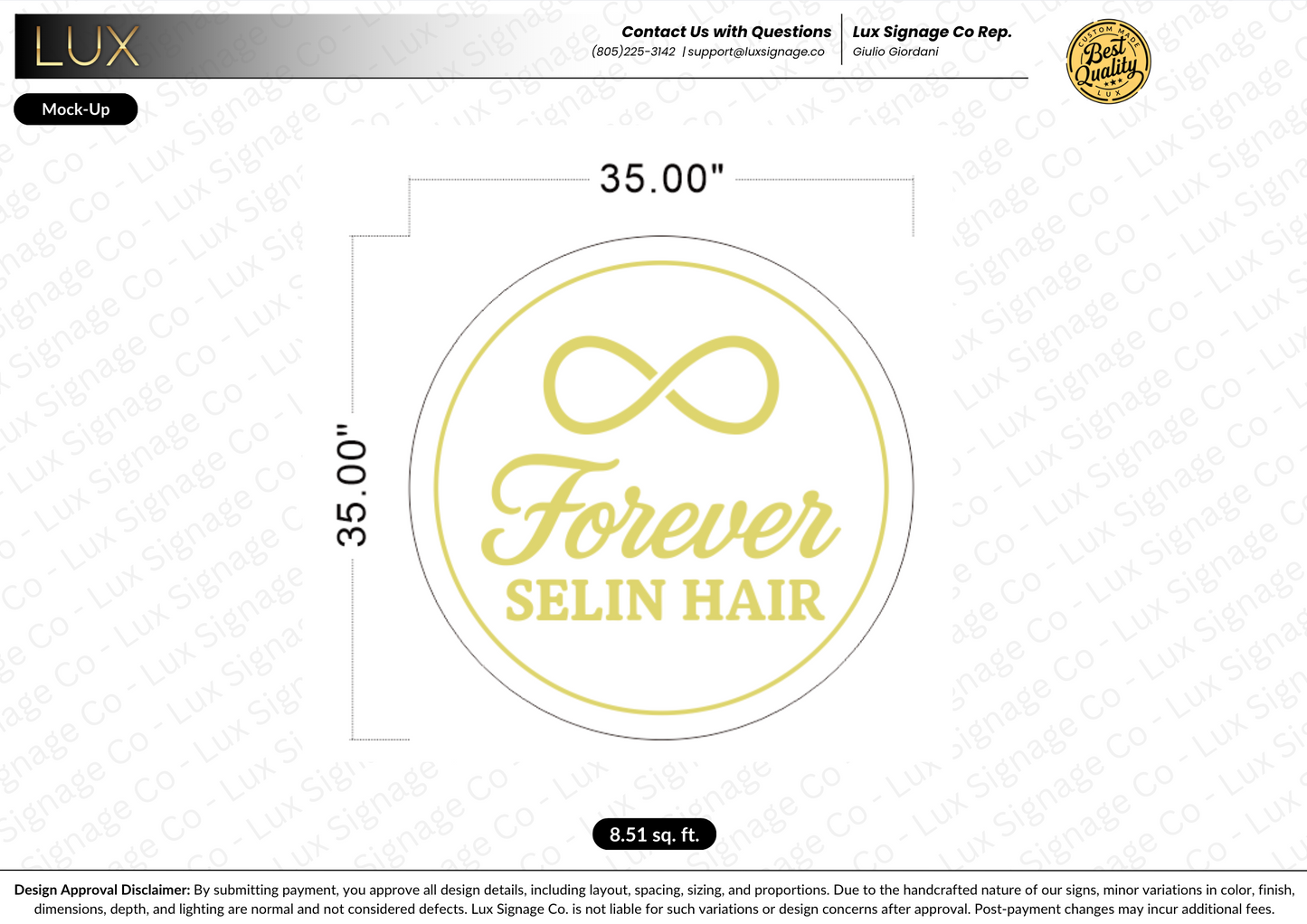 Custom Business Sign for Forever Selin Hair