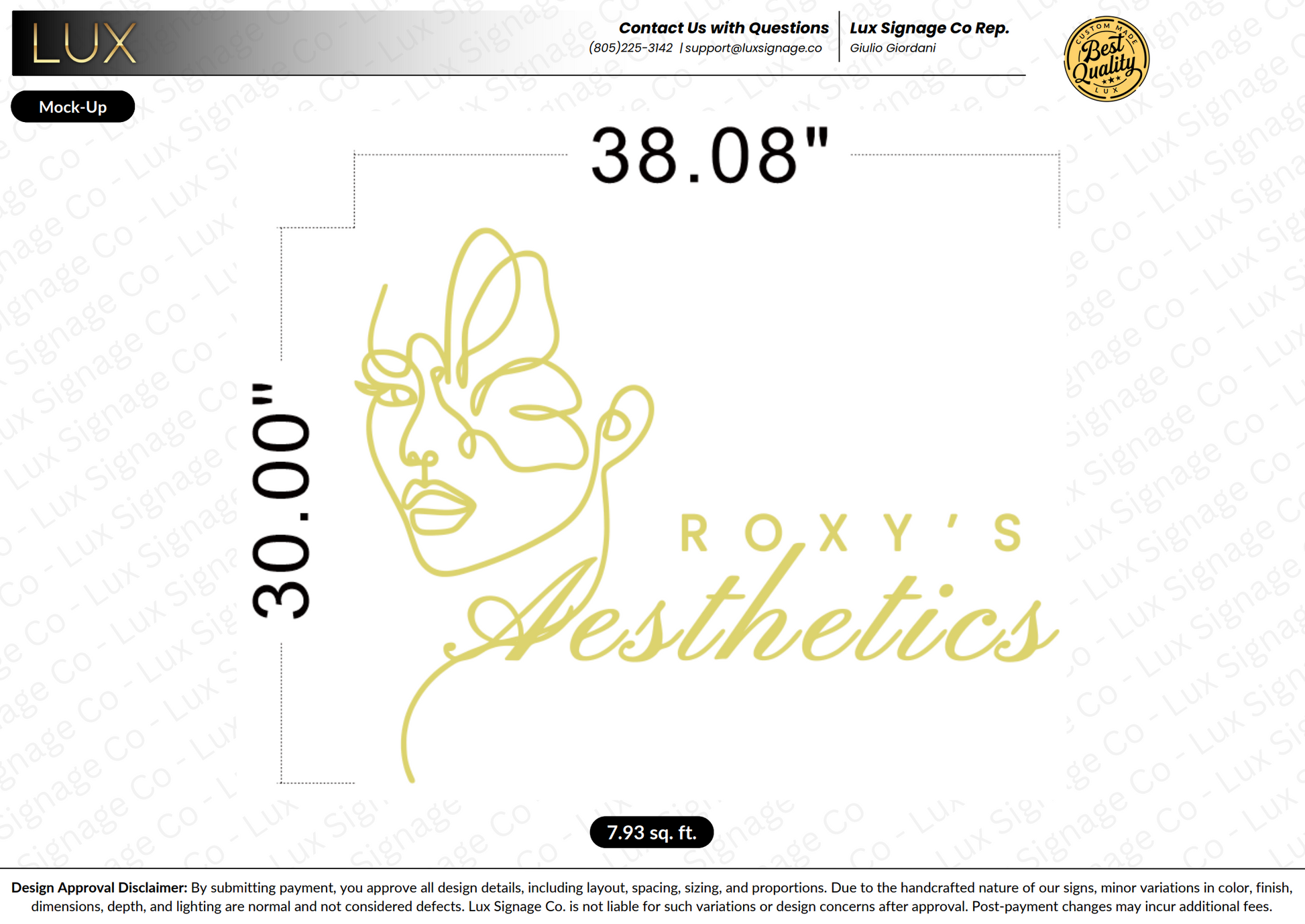 Custom Business Sign for Roxy's Aesthetics