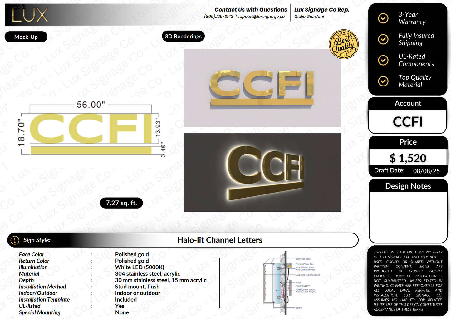 Custom Business Sign for CCFI