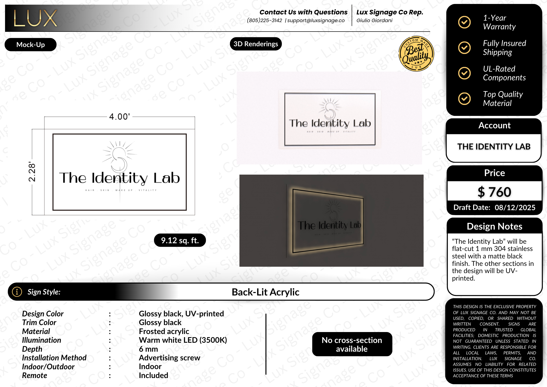 Custom Business Sign for The Identity Lab – Lux Signage Co