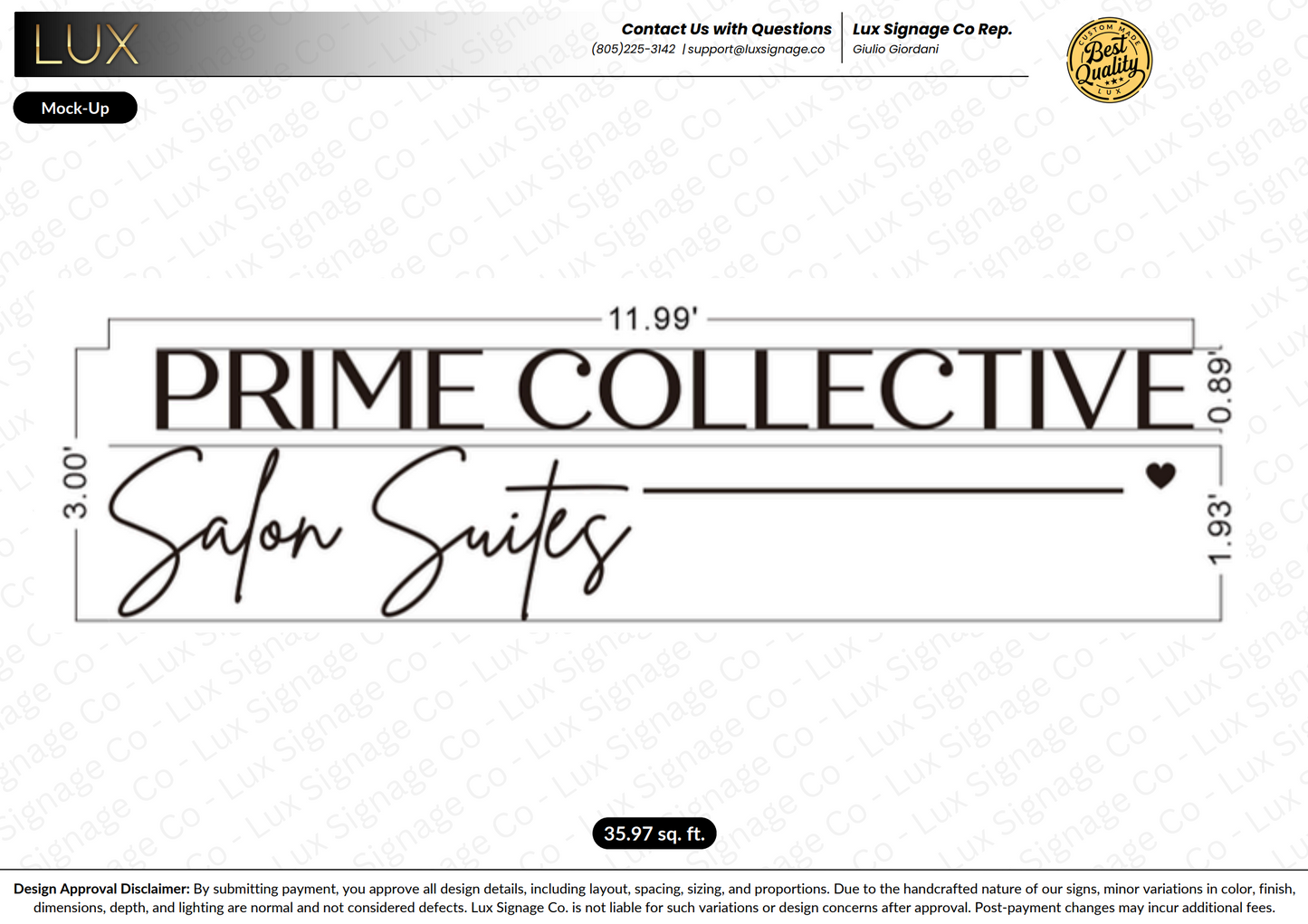 Custom Business Sign for Prime Collective