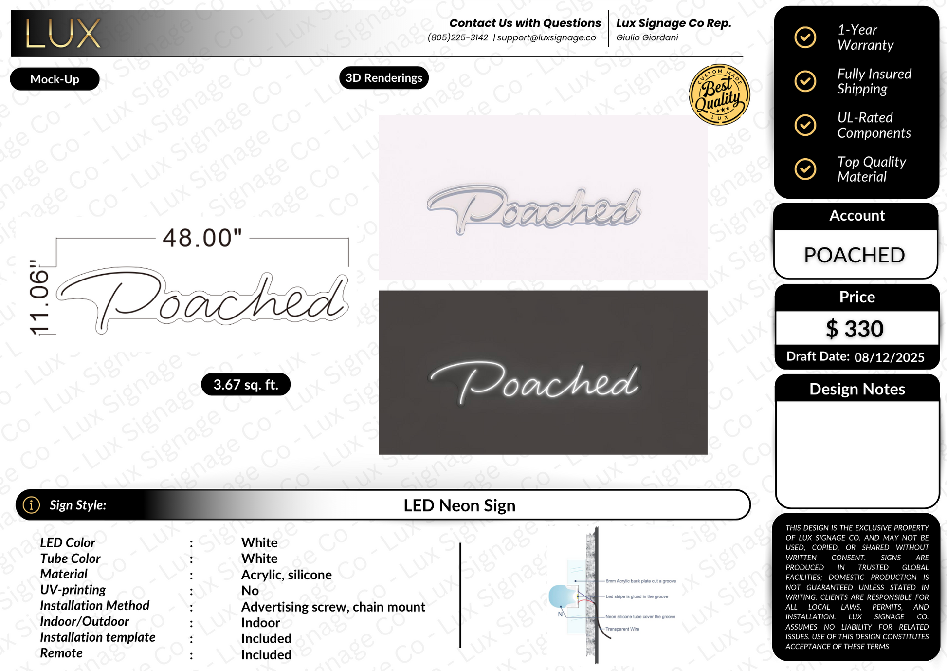 Custom Business Sign for Poached