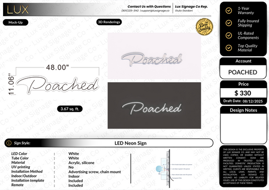 Custom Business Sign for Poached