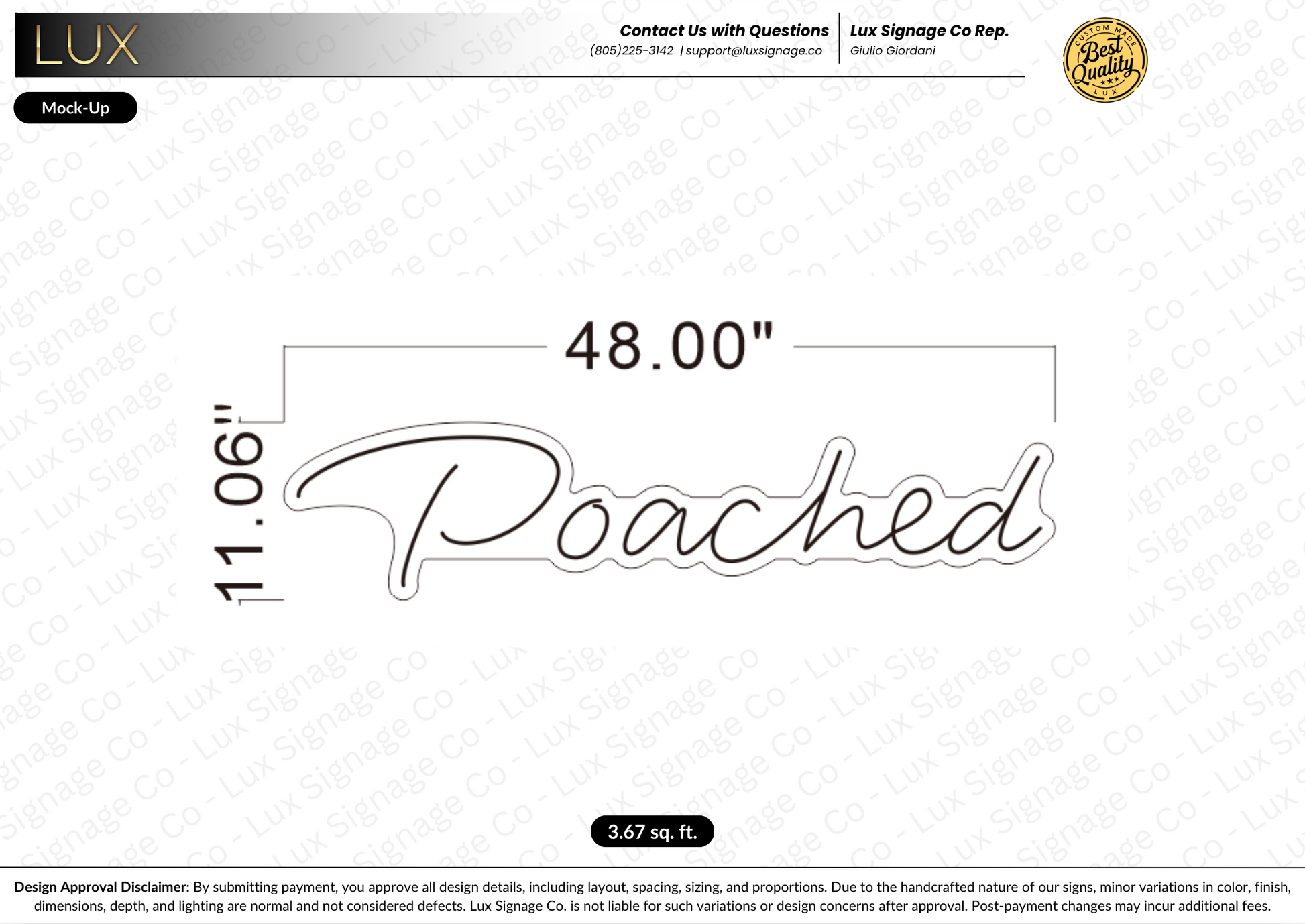 Custom Business Sign for Poached