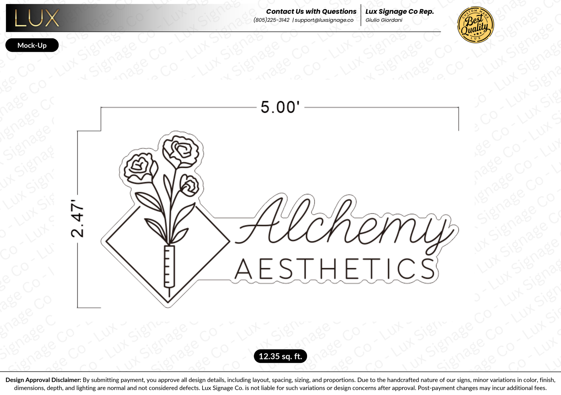 Custom Business Sign for Alchemy Aesthetics
