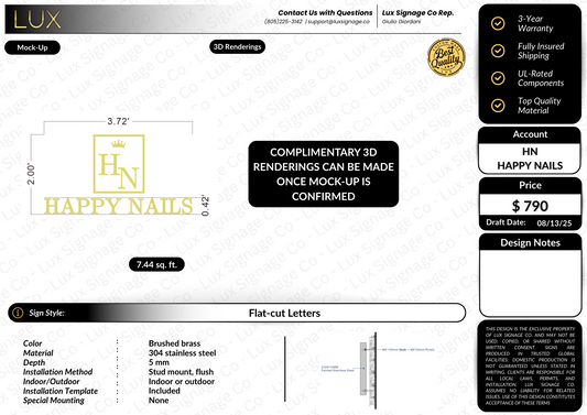 Custom Business Sign for Happy Nails