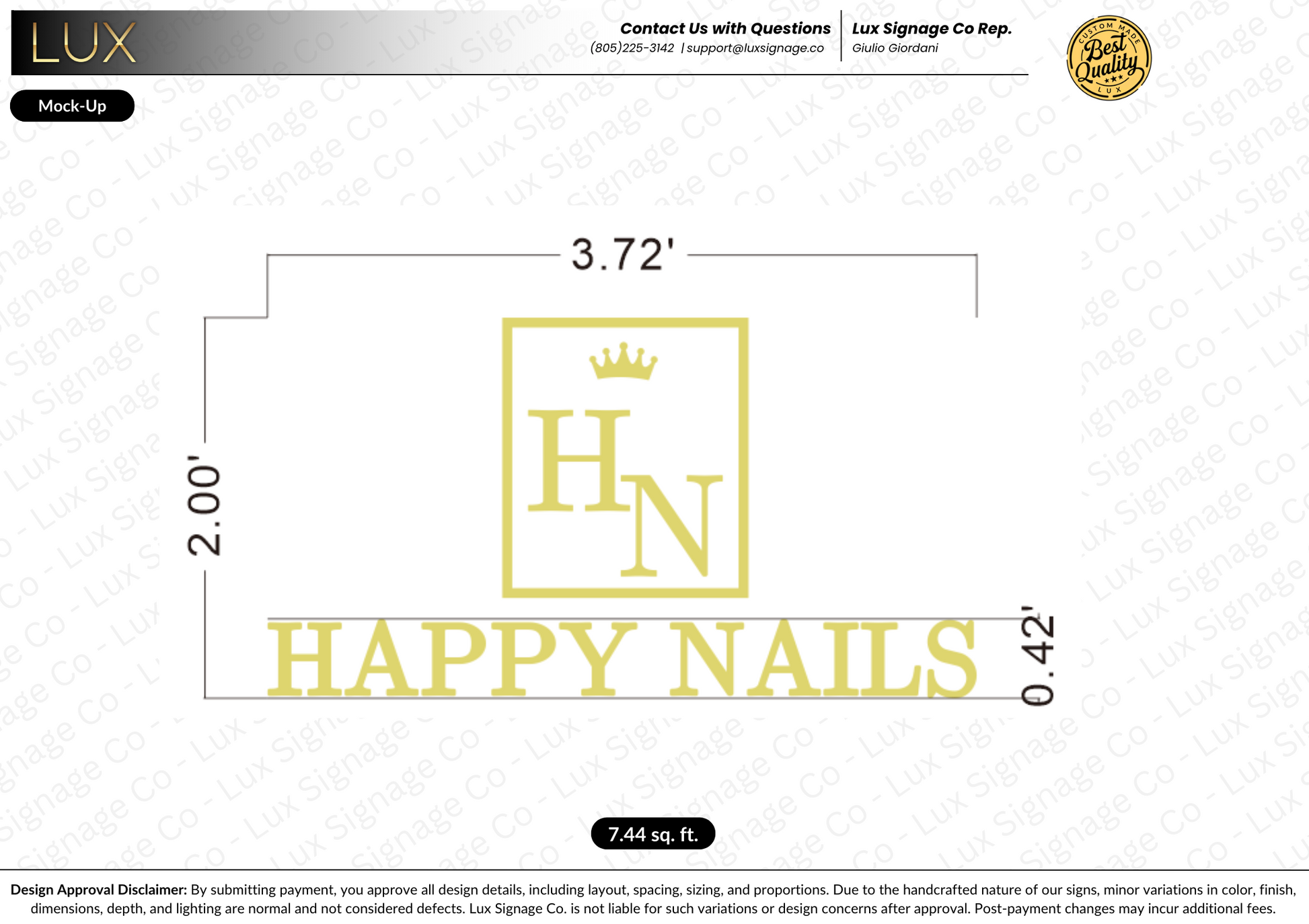 Custom Business Sign for Happy Nails