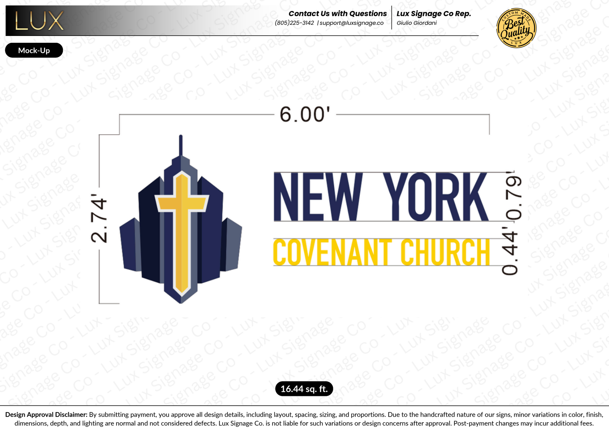 Custom Business Sign for New York Covenant Church