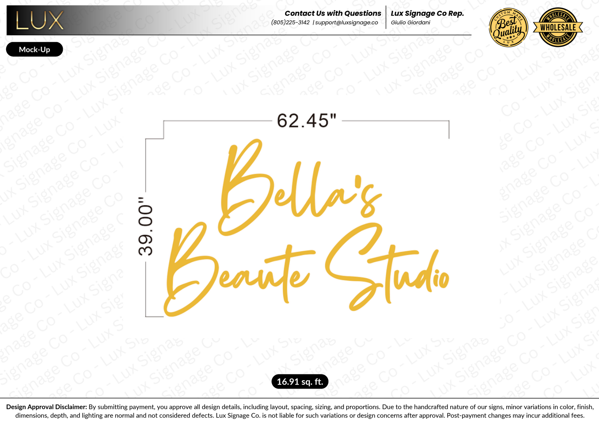 Custom Business Sign for Bella's Beaute Studio