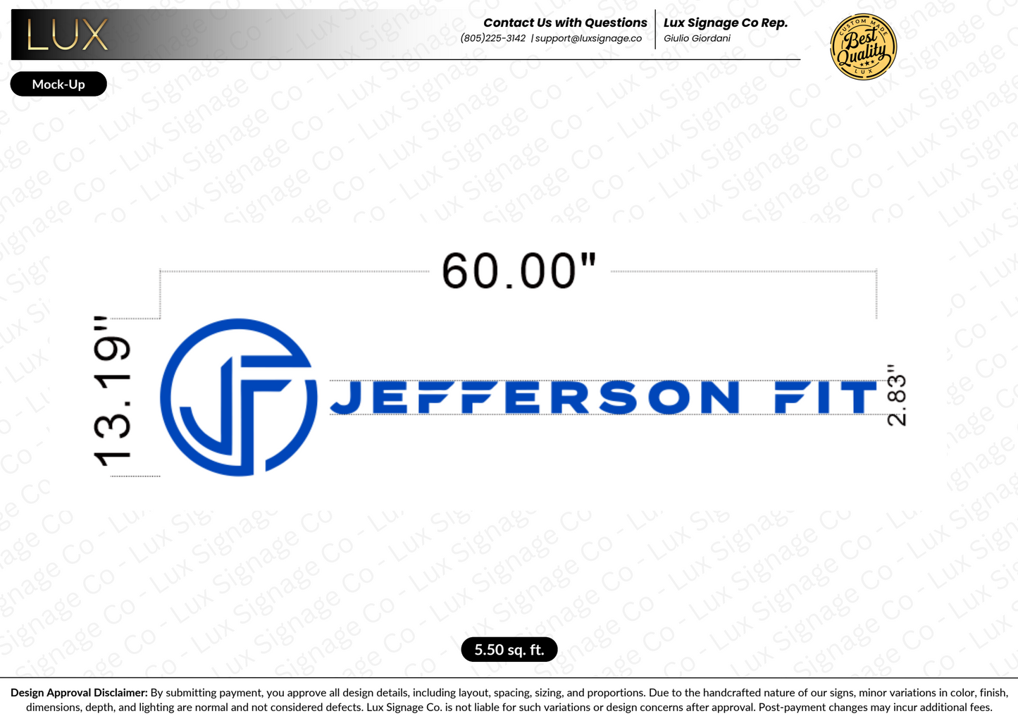 Custom Business Sign for Jefferson Fit