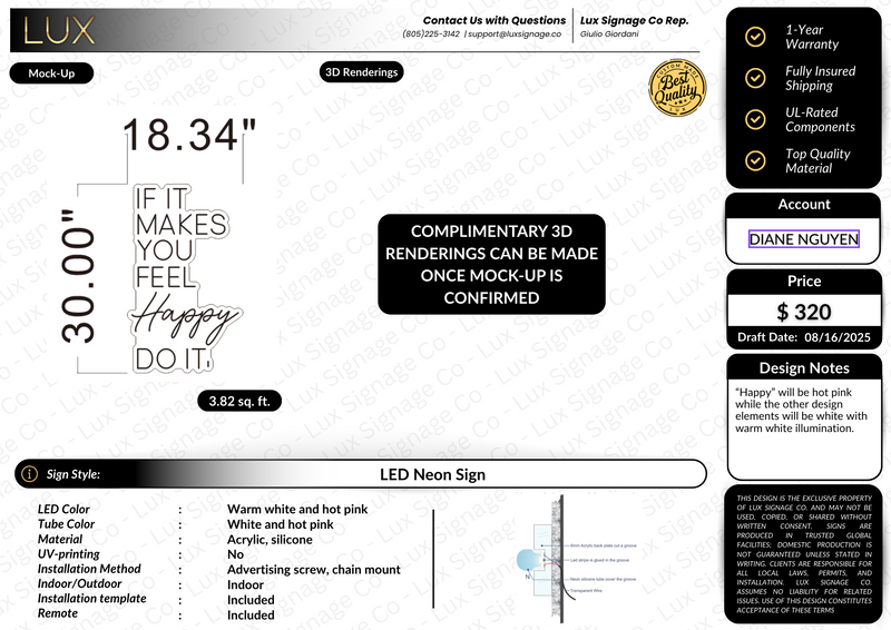 Custom Business Sign for Diane Nguyen
