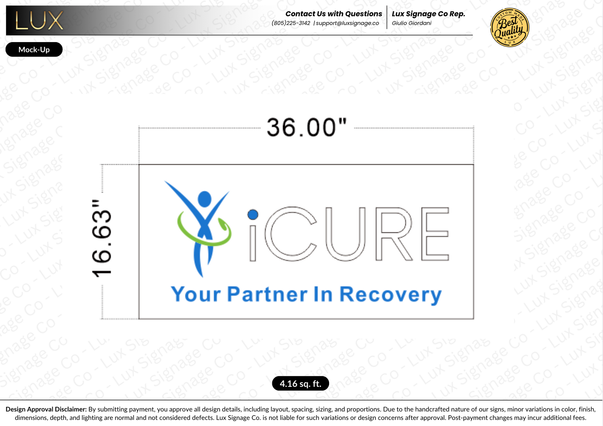 Custom Business Sign for iCURE
