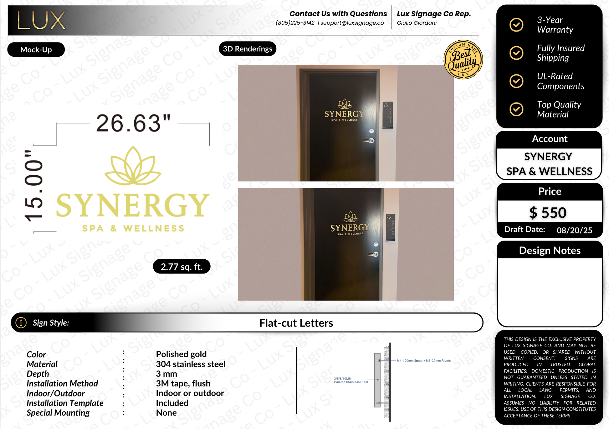 Custom Business Sign for Synergy