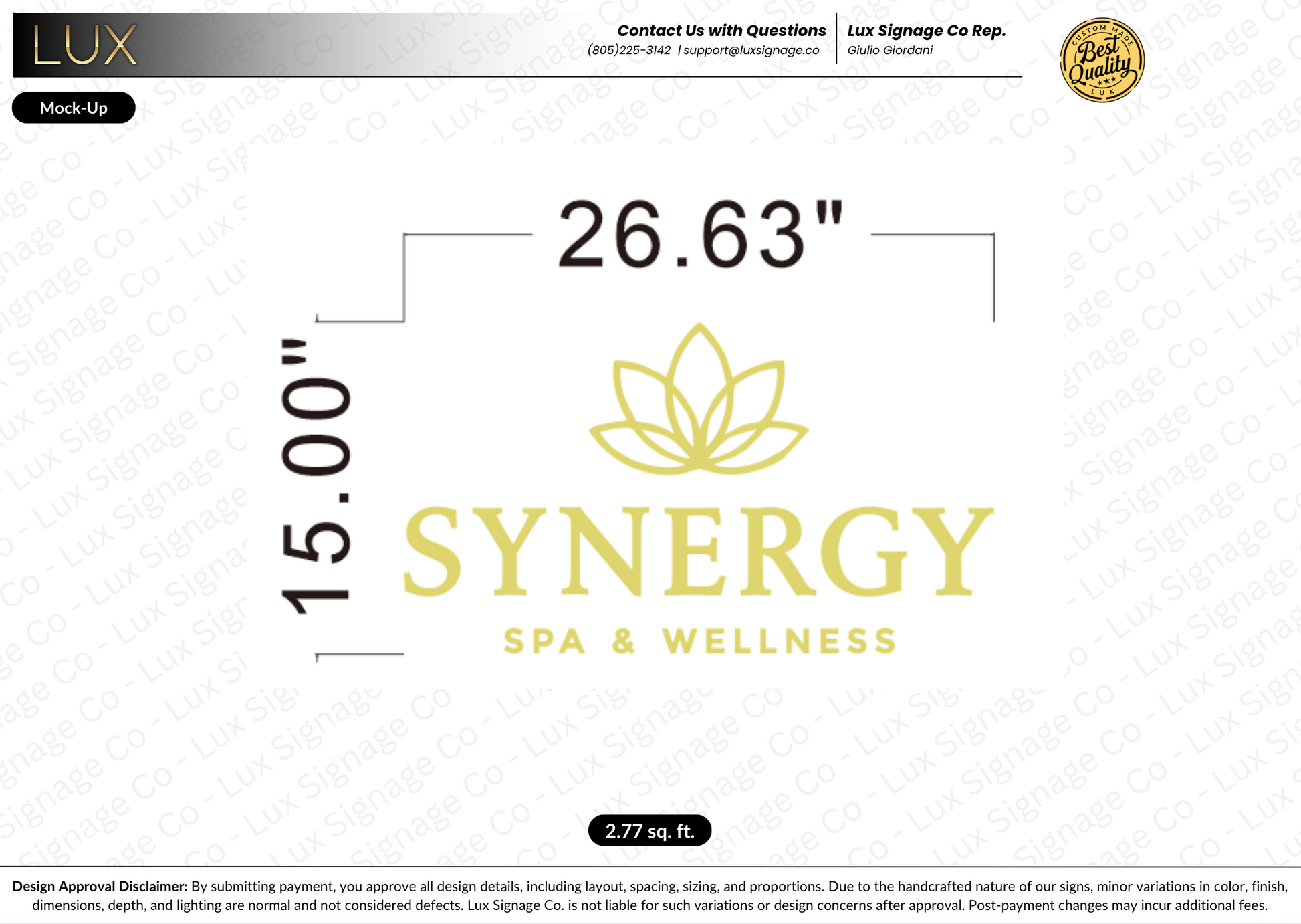 Custom Business Sign for Synergy