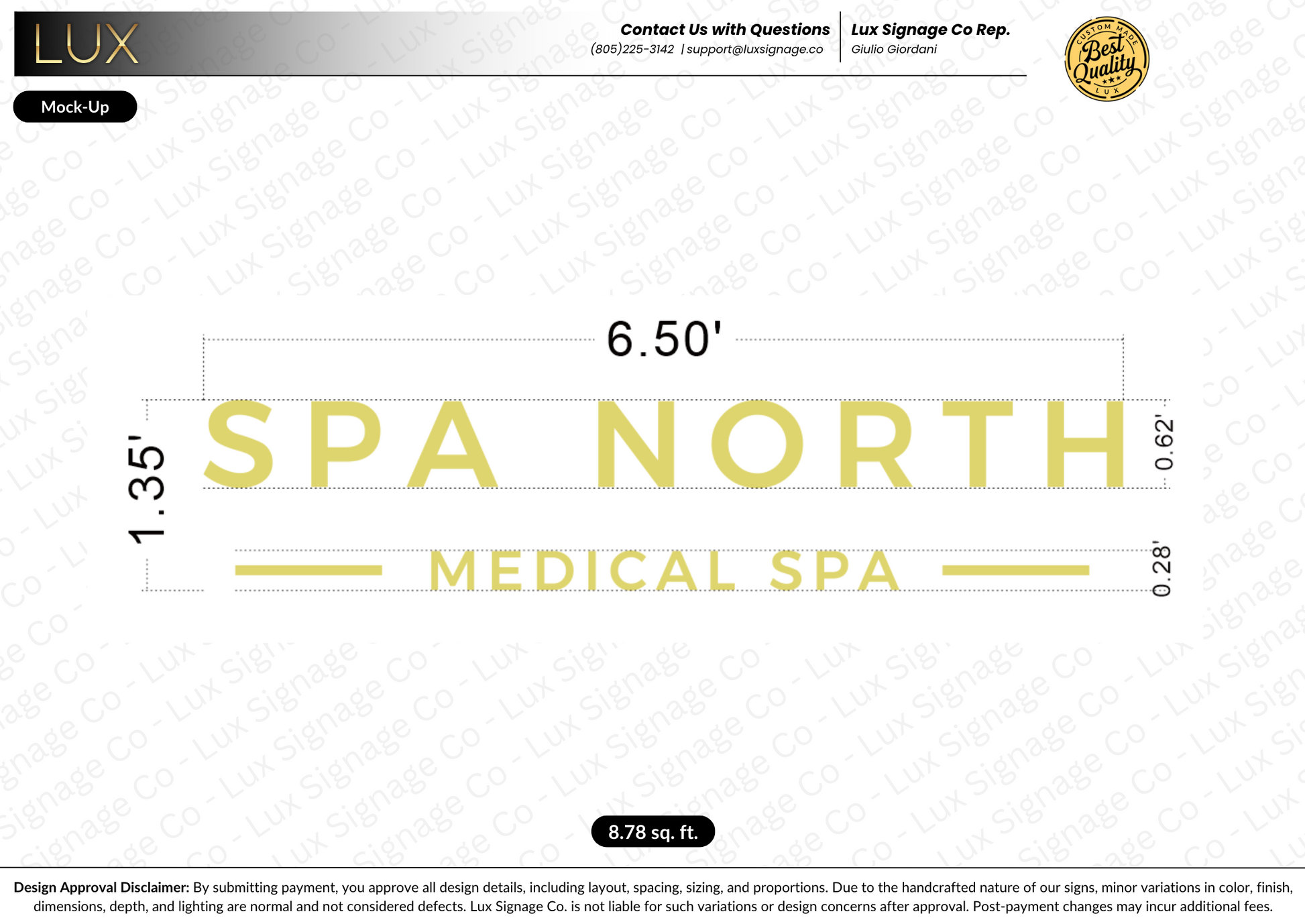 Custom Business Sign for Spa North