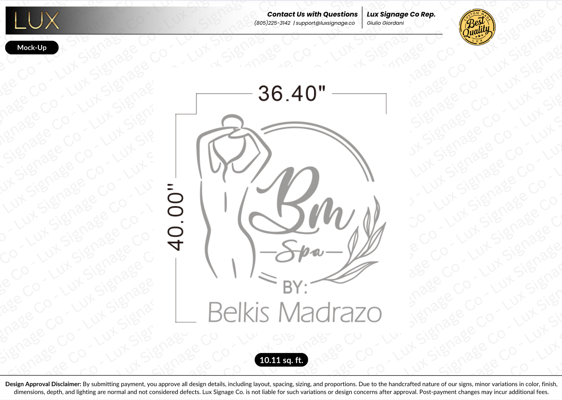 Custom Business Sign for Belkis Madroza