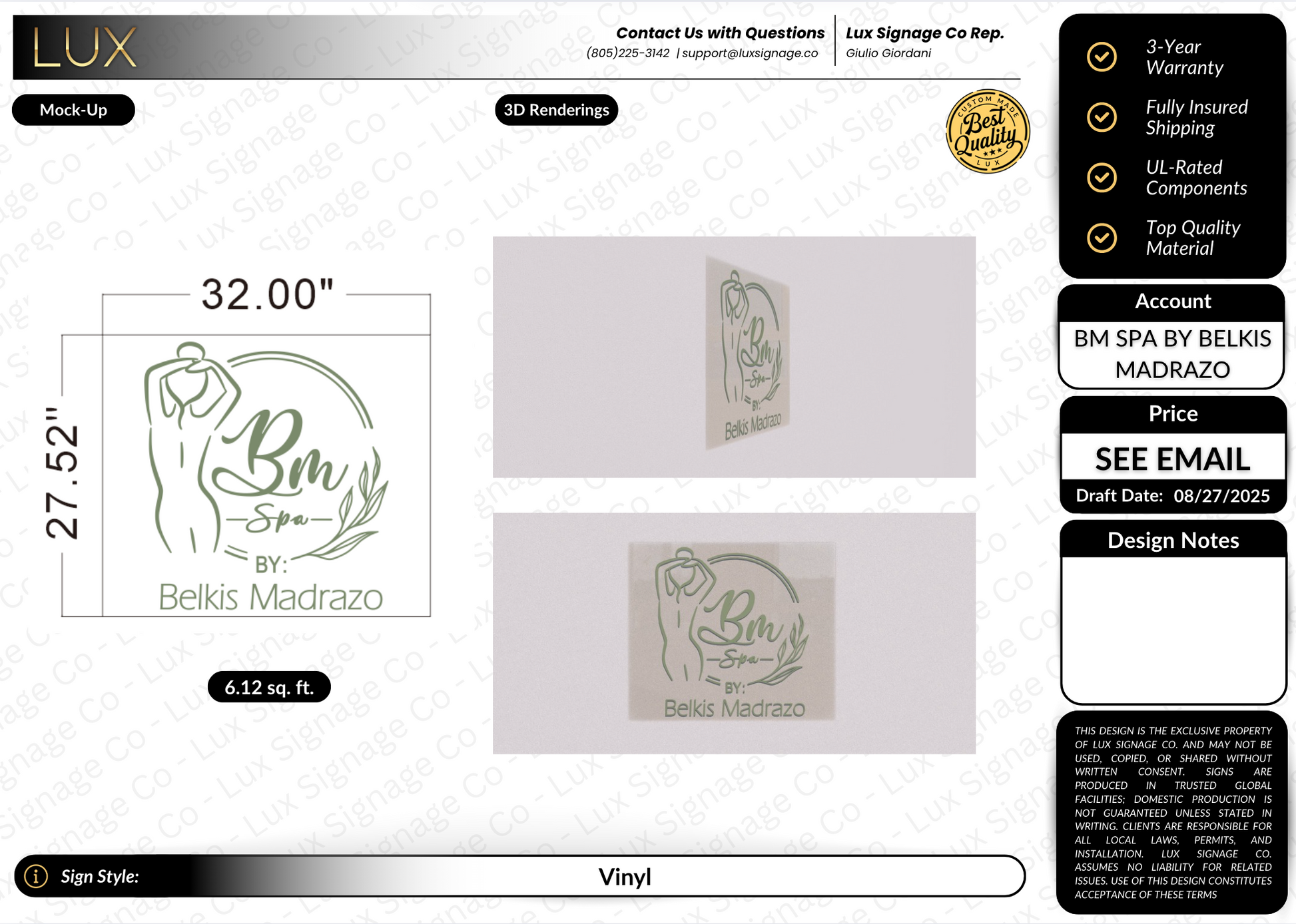 Custom Business Sign for Belkis Madroza