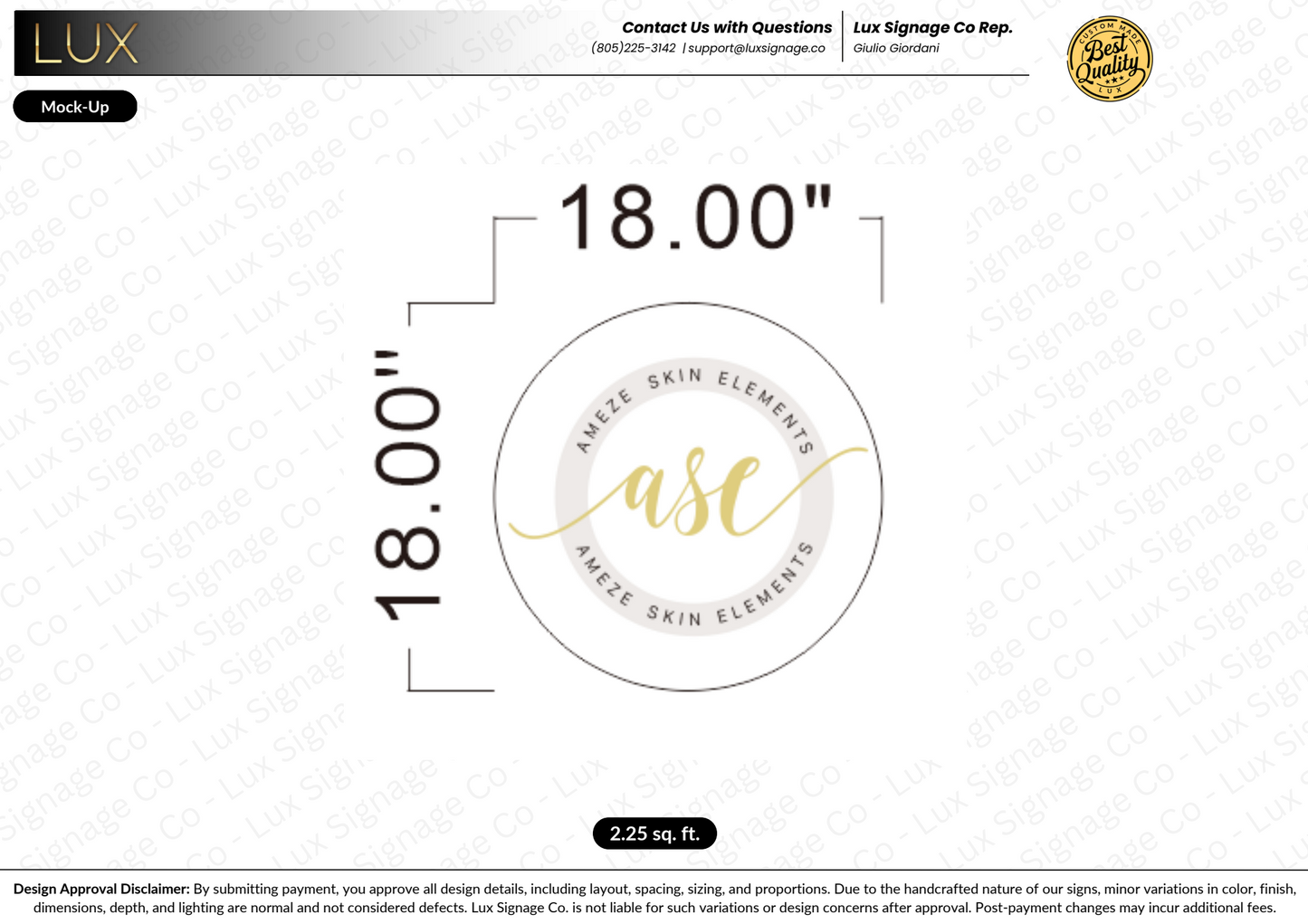 Custom Business Sign for ASE