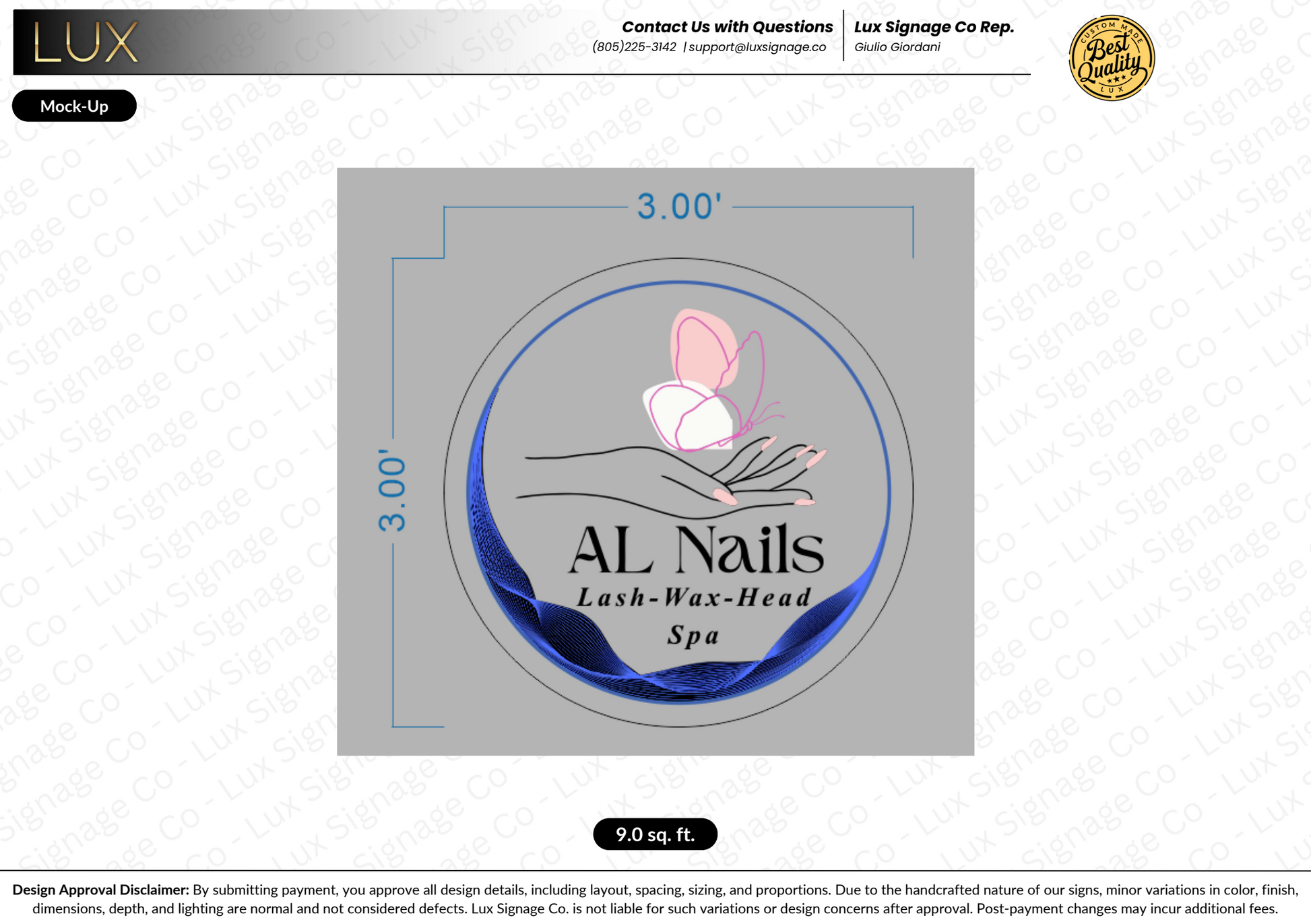 Custom Business Sign for AL Nails