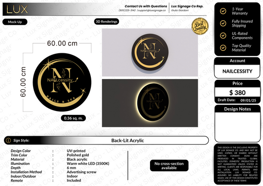 Custom Business Sign for NAILcessity