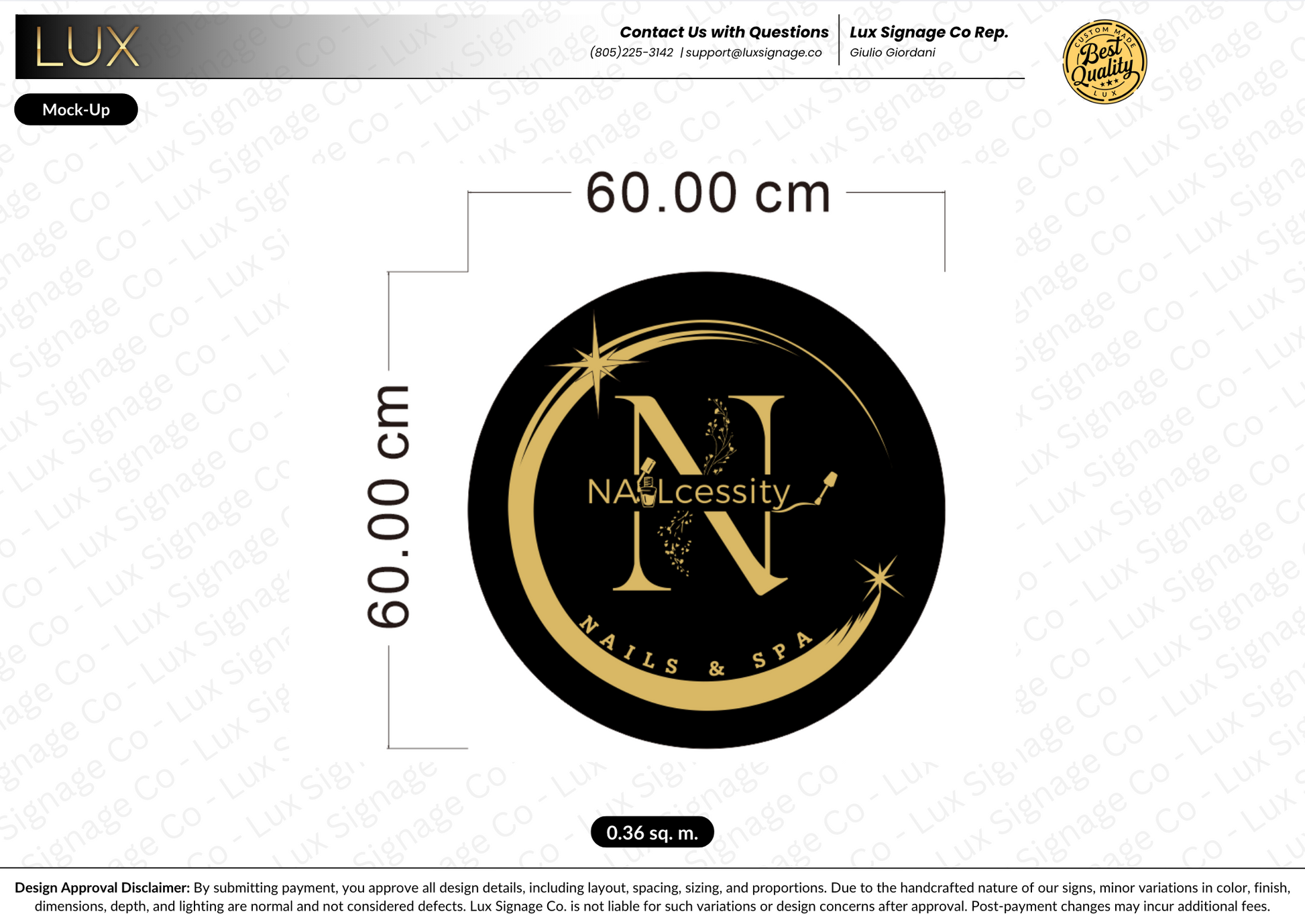 Custom Business Sign for NAILcessity