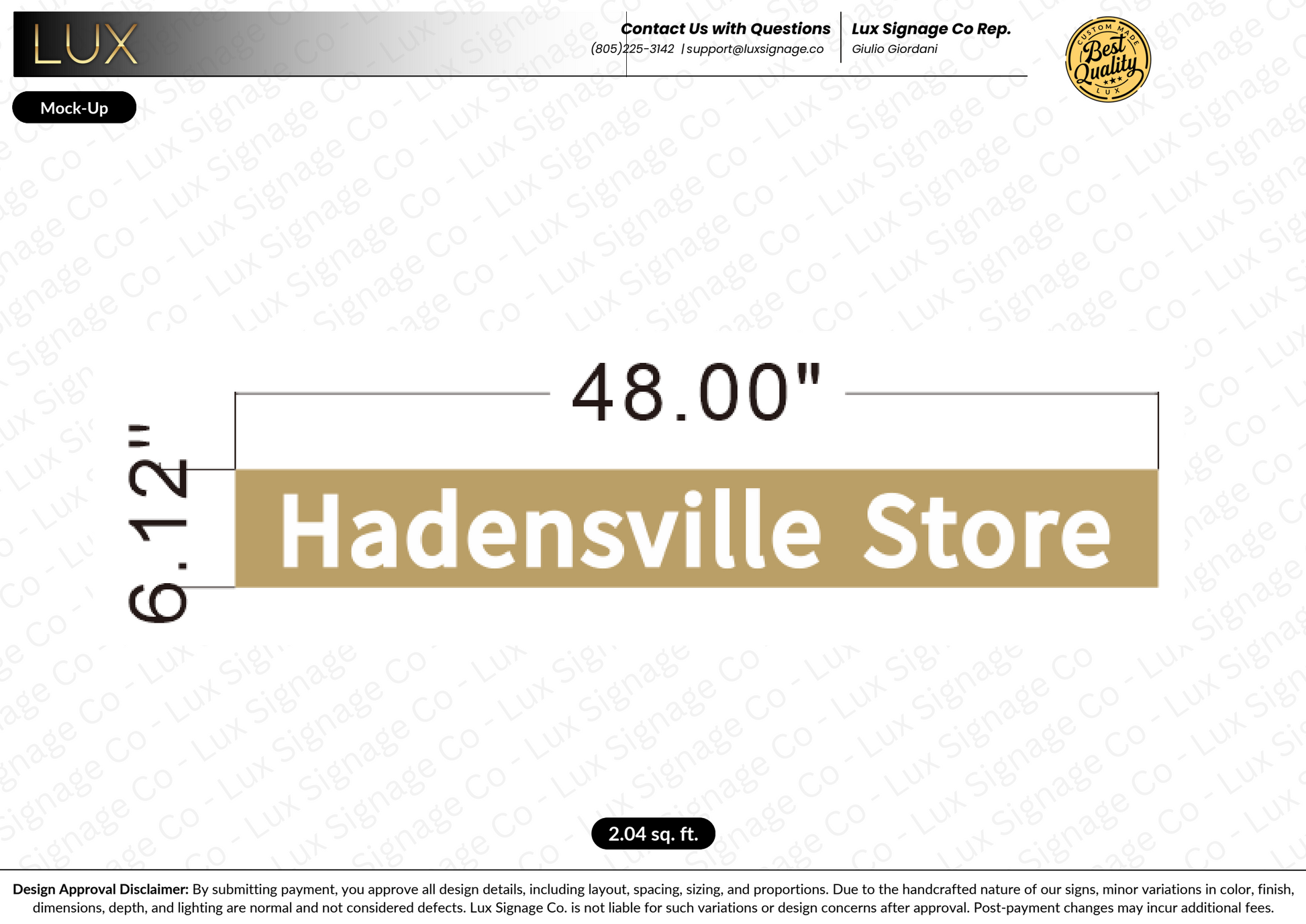 Custom Business Sign for Hadensville Store