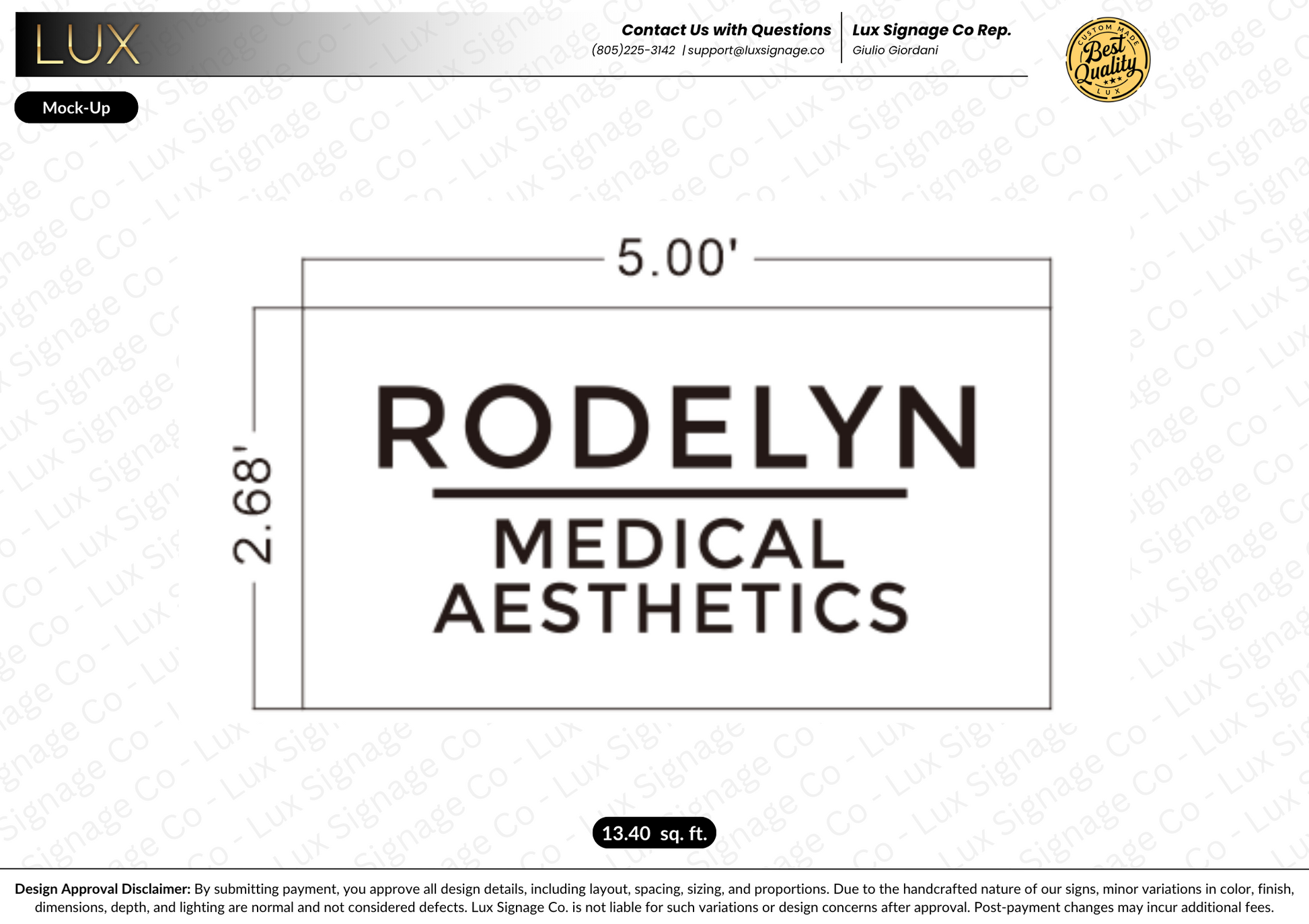 Custom Business Sign for Rodelyn Medical Aesthetics