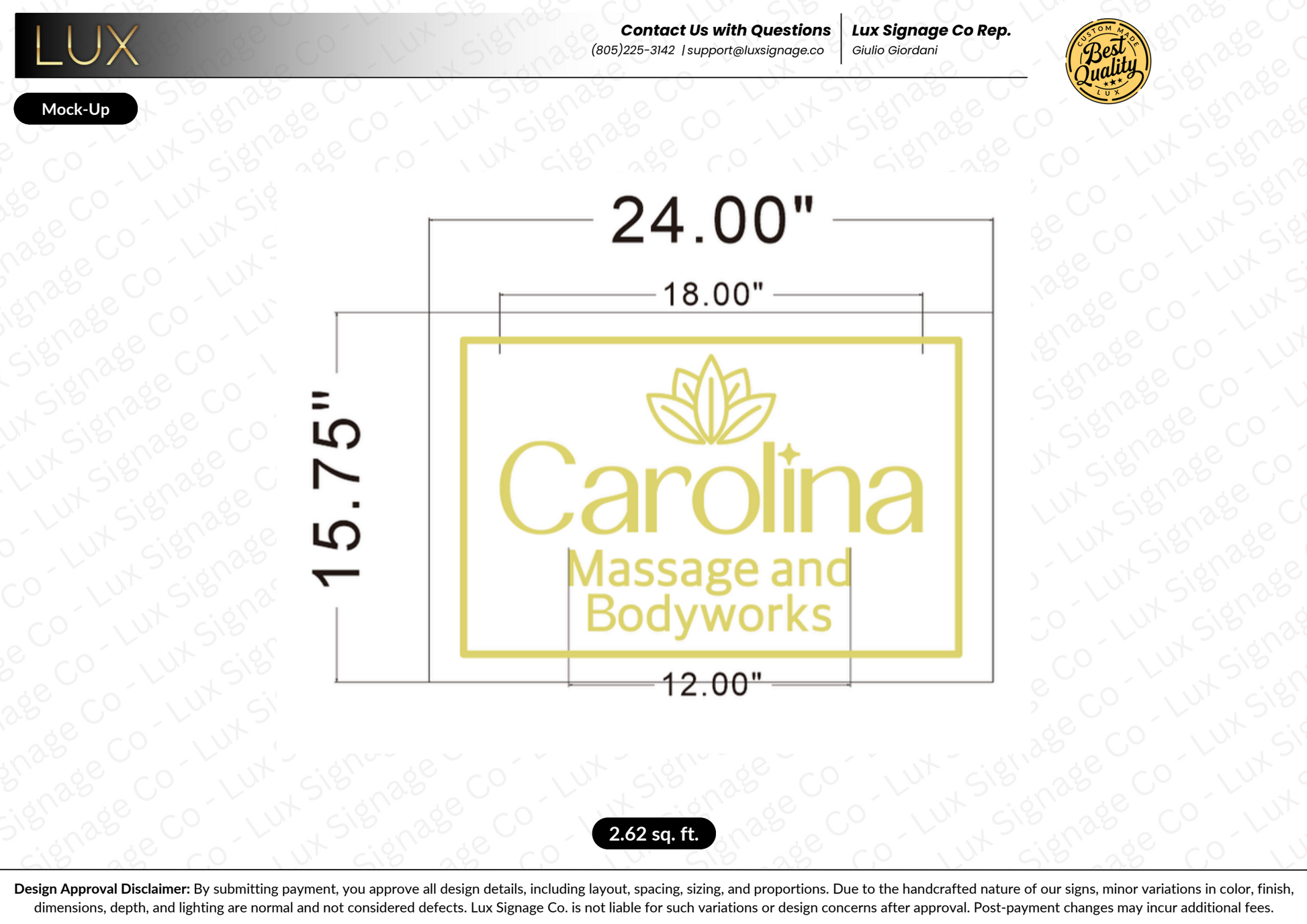 Custom Business Sign for Carolina Massage and Bodyworks