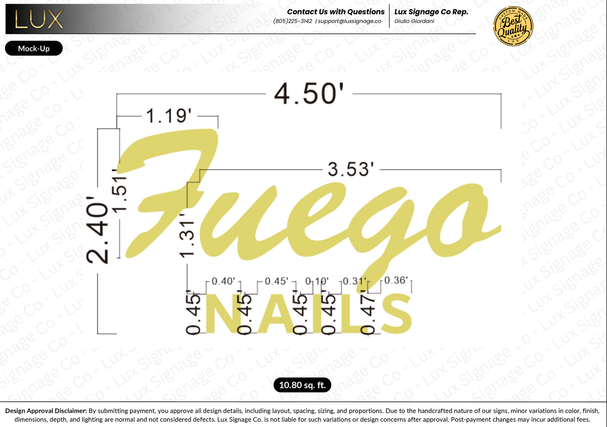 Custom Business Sign for Fuego Nails