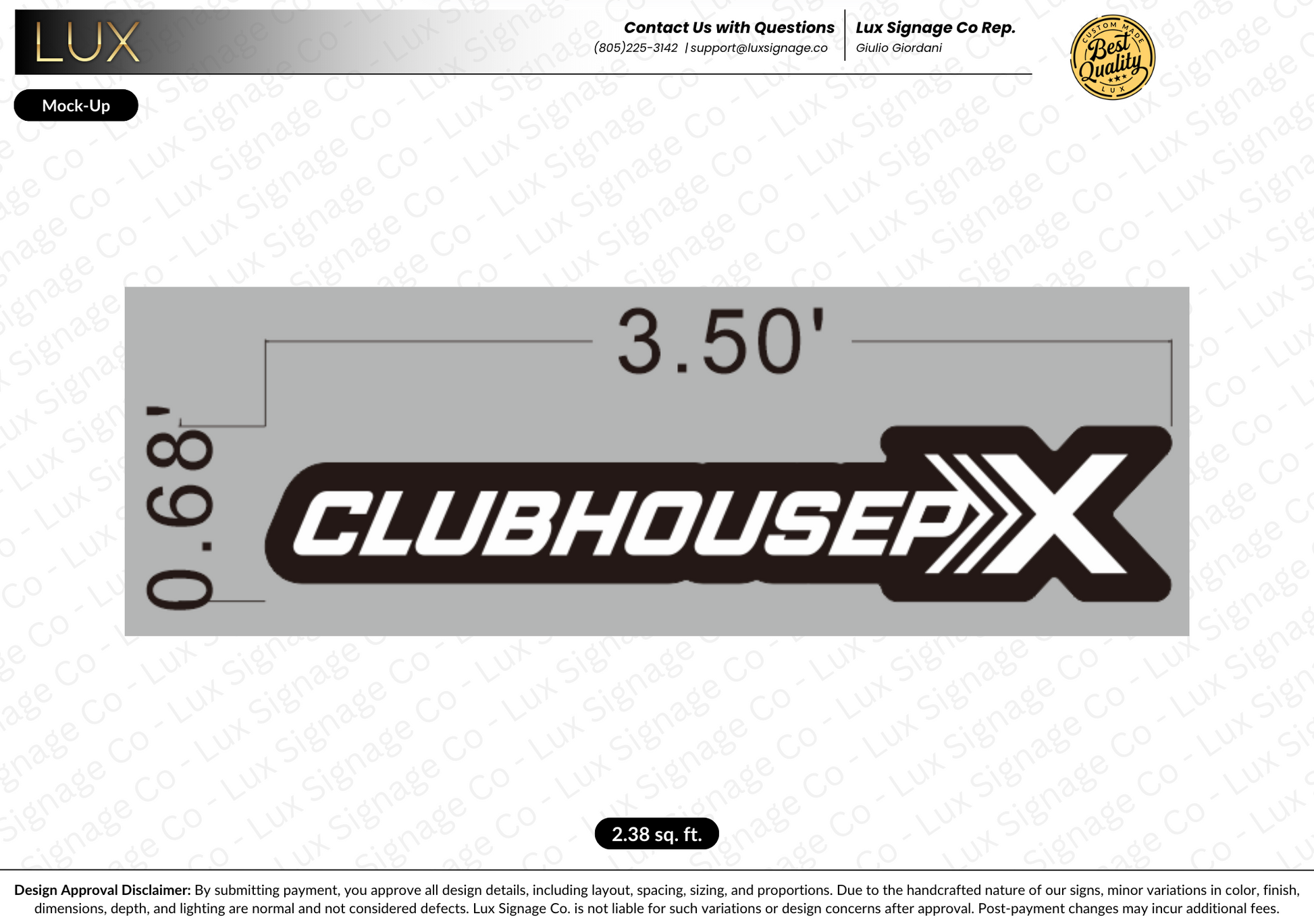Custom Business Sign for CLUBHOUSEPX
