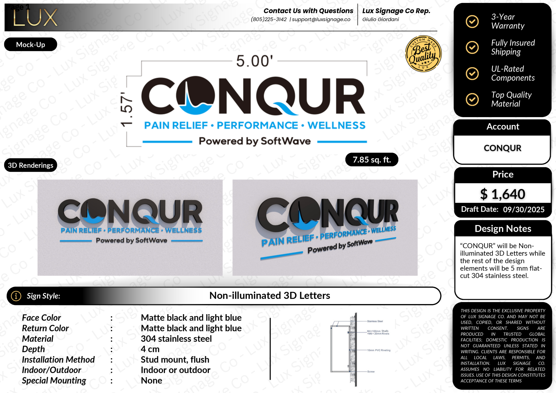 Custom Business Sign for Conqur