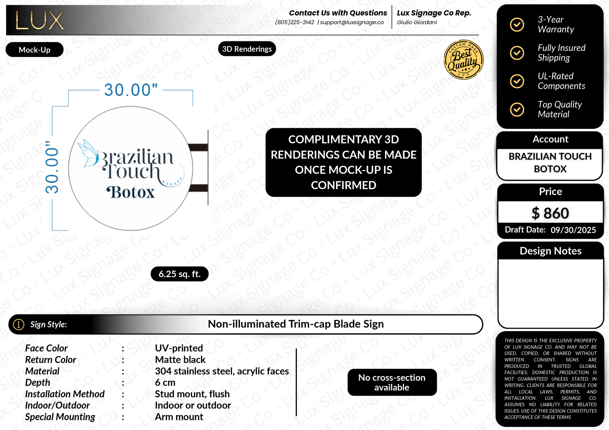 Custom Business Sign for Brazilian Touch