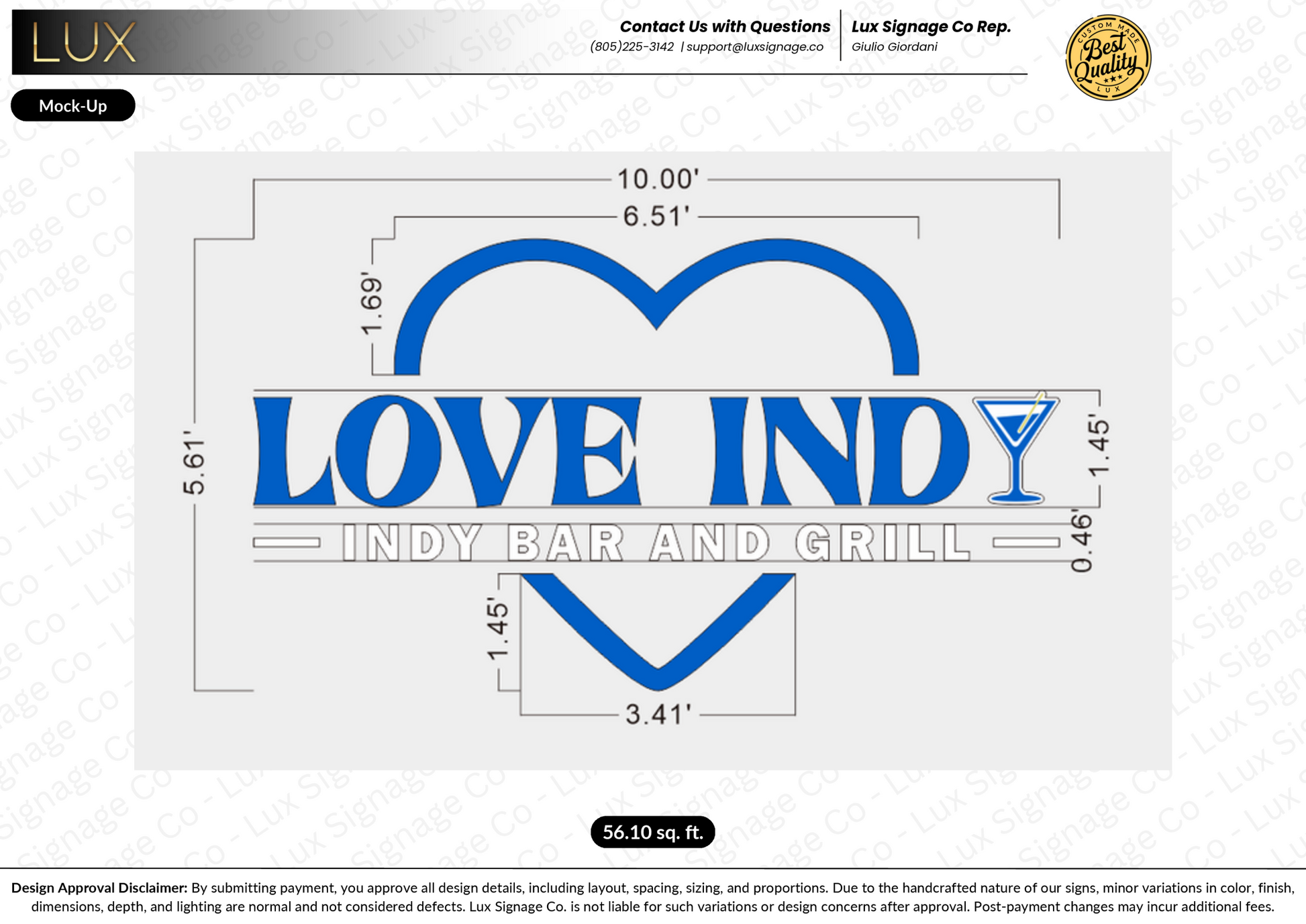 Custom Business Sign for Love Indy
