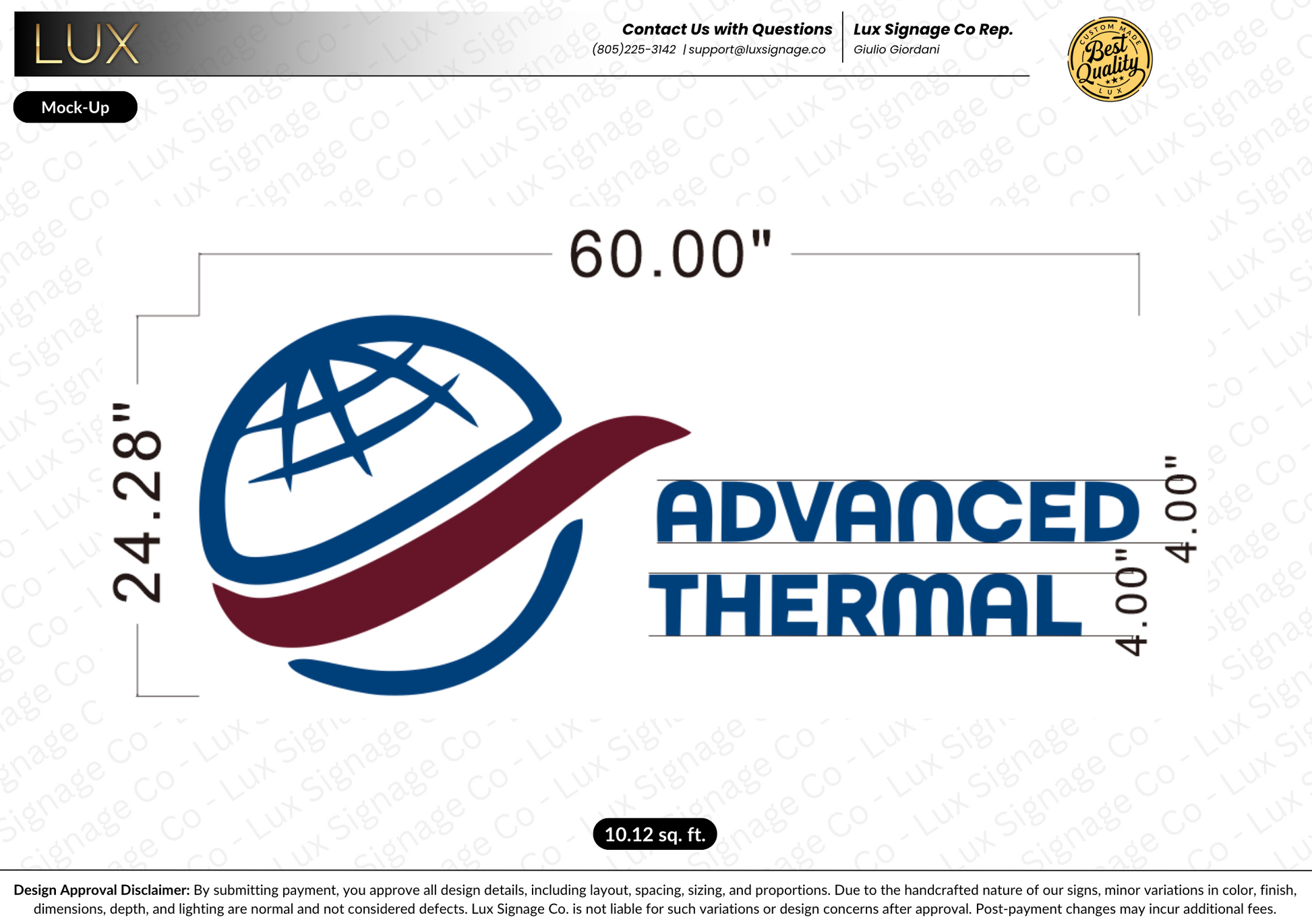 Custom Business Sign for Advanced Thermal