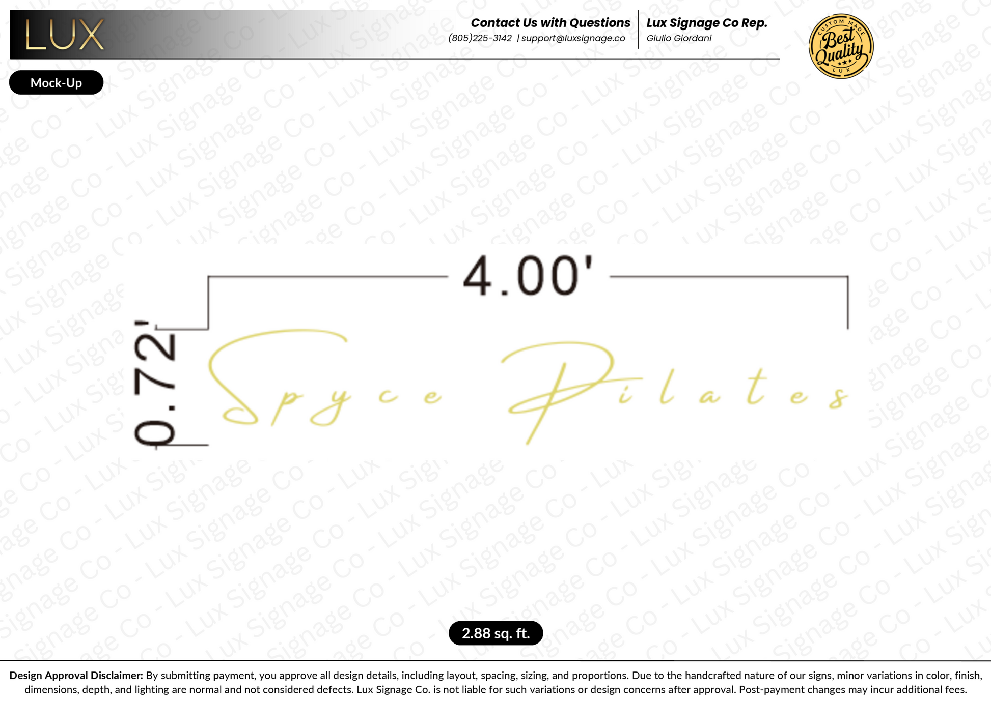 Custom Business Sign for Spyce Pilates