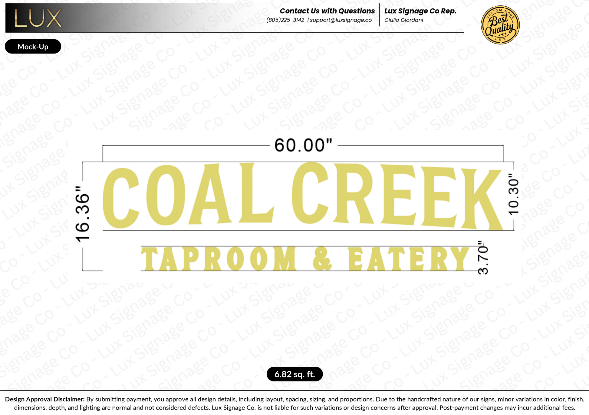 Custom Business Sign for Coal Creek Taproom and Eatery