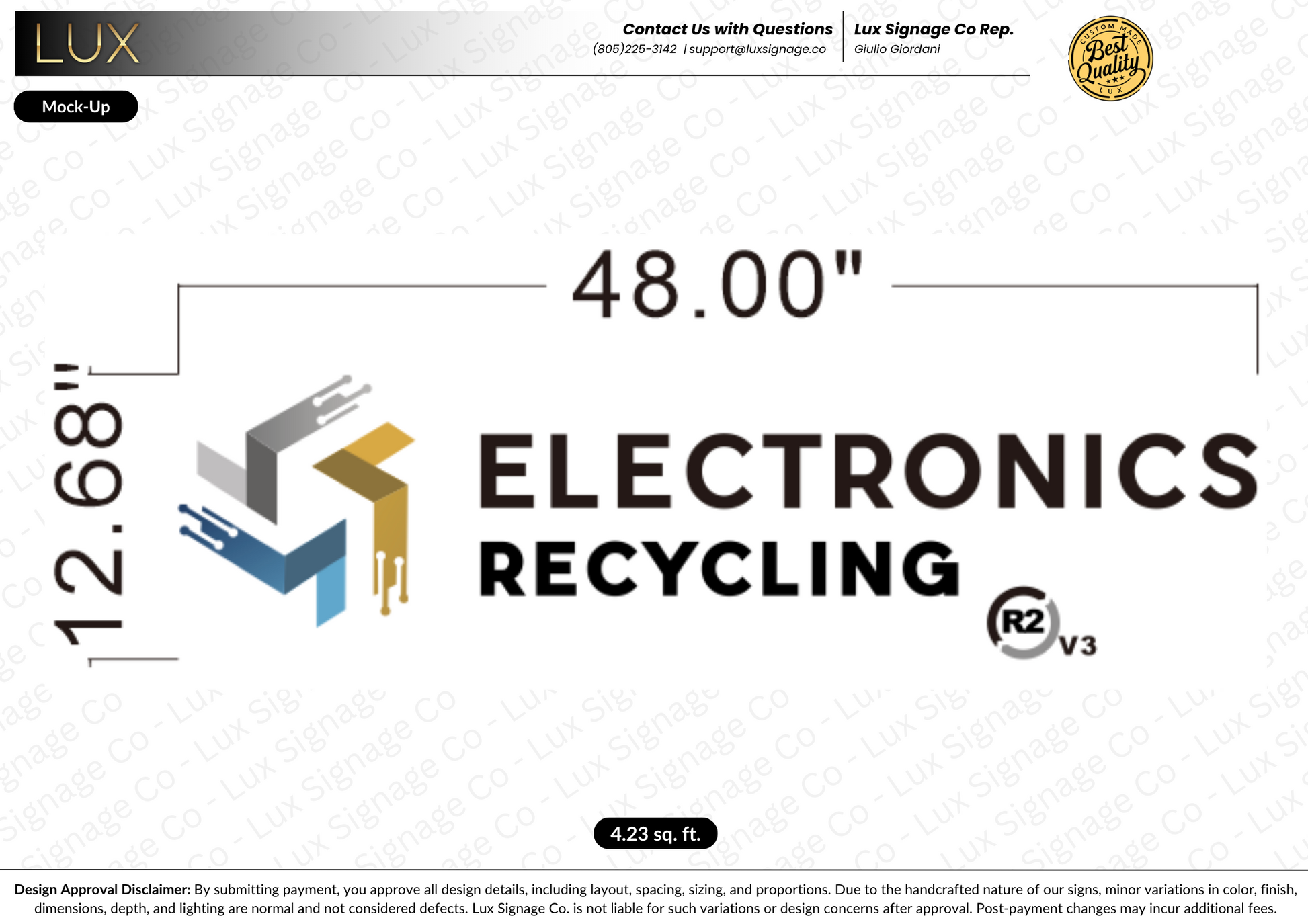 Custom Business Sign for Electronics Recycling