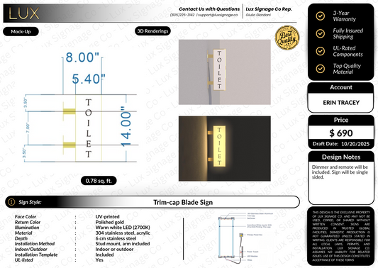 Custom Business Sign for Erin Tracey