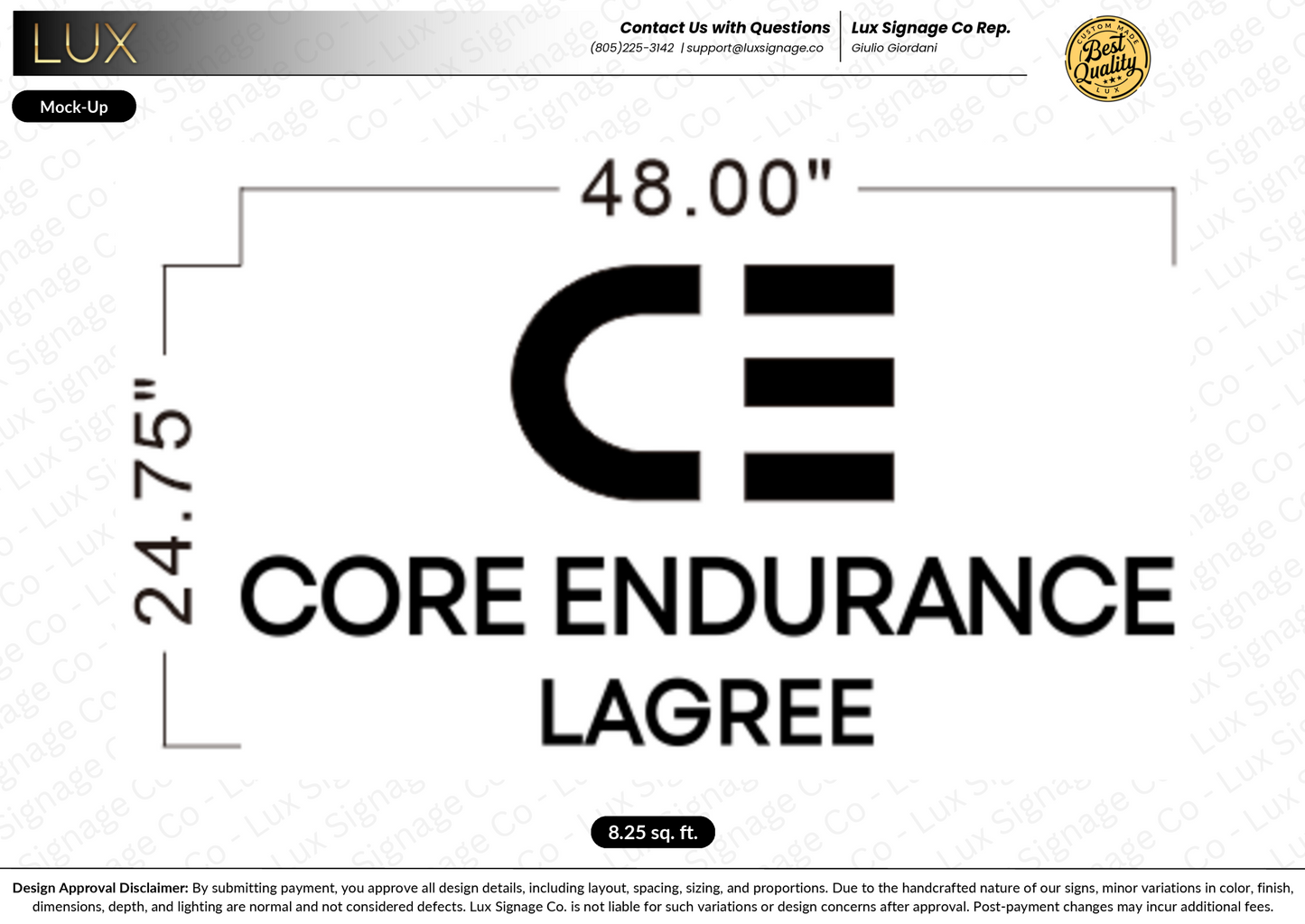 Custom Business Sign for Core Endurance