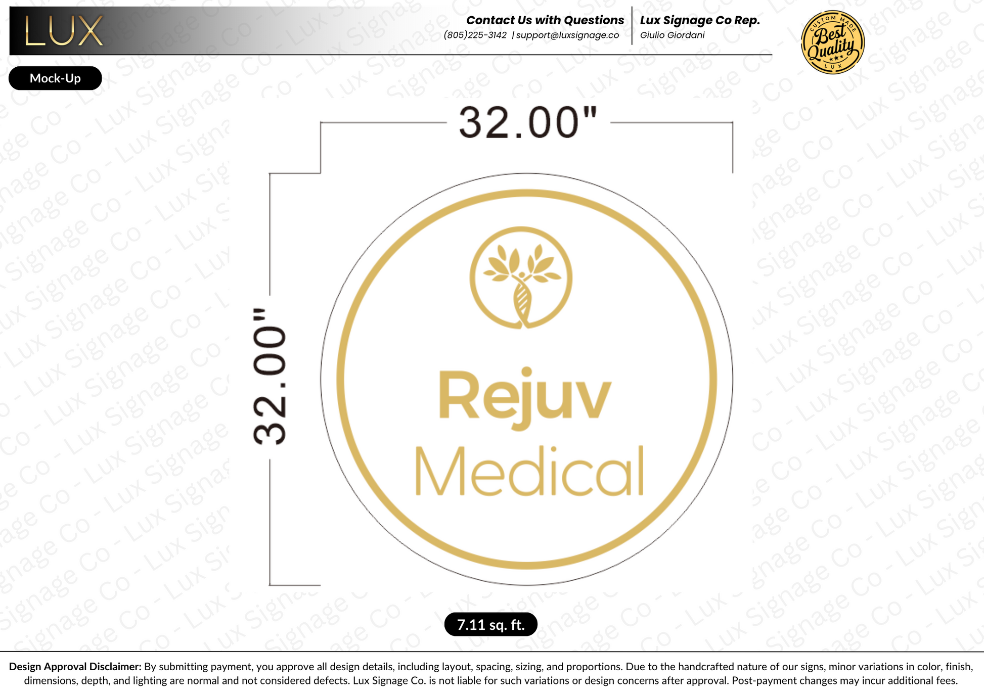 Custom Business Sign for Rejuv Medical