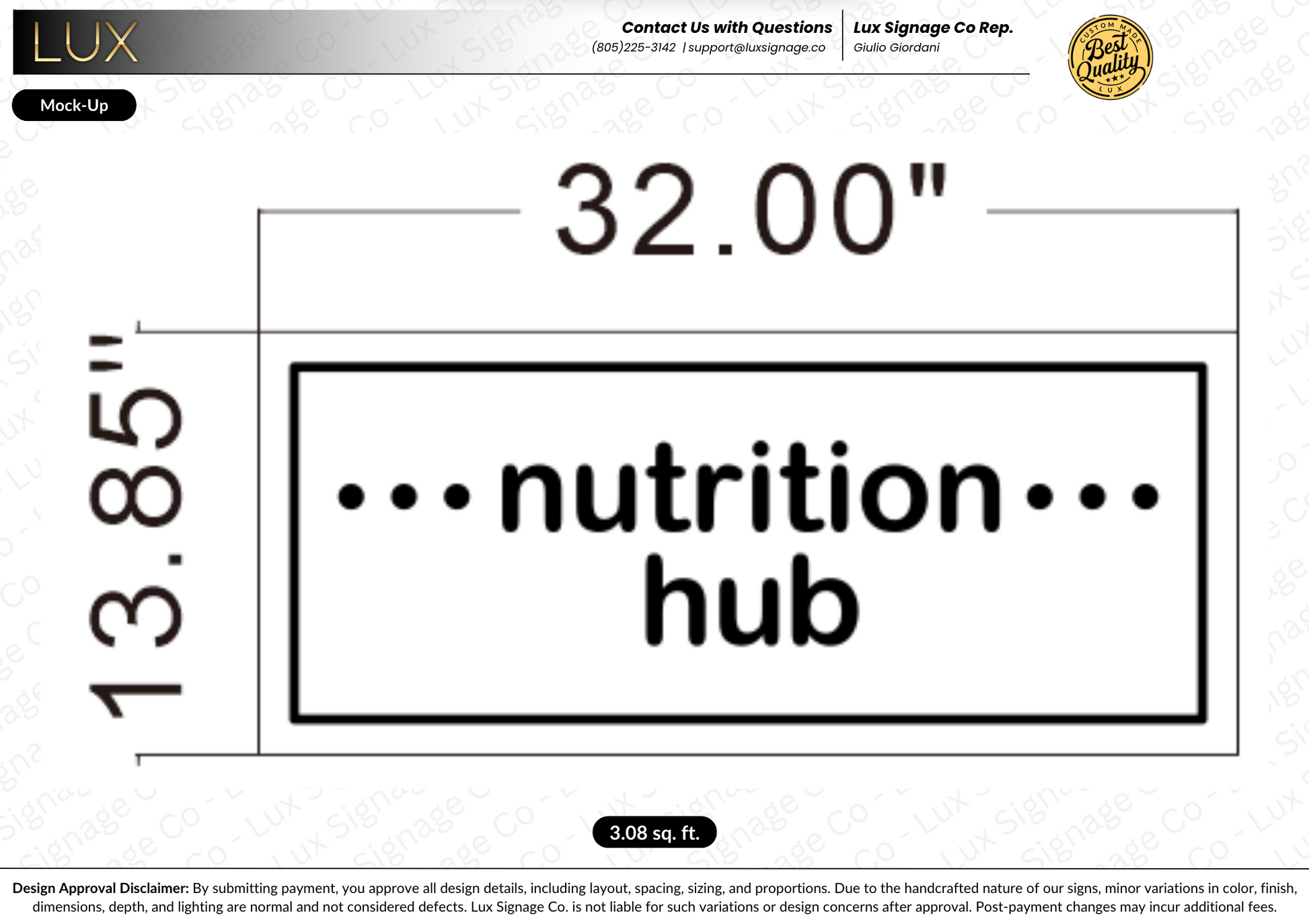 Custom Business Sign for Nutrition Hub