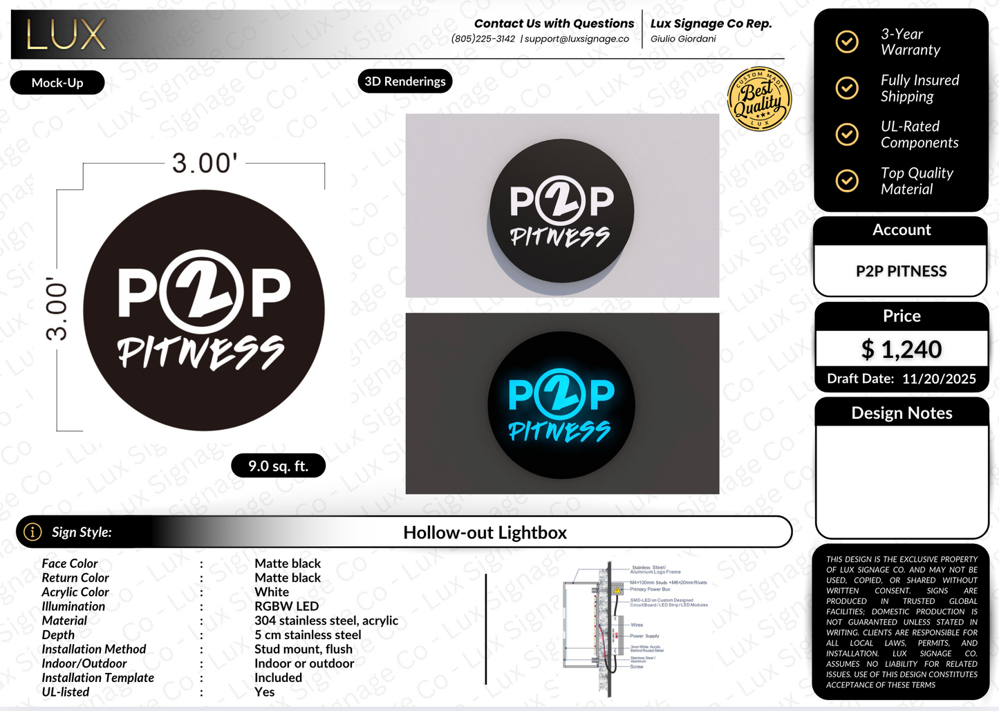 Custom Business Sign for P2P