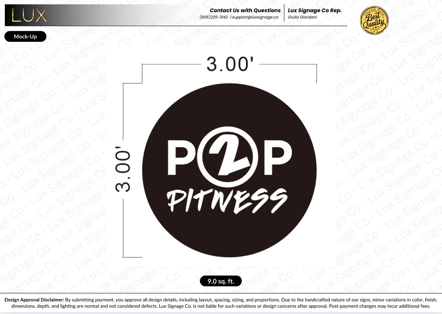 Custom Business Sign for P2P