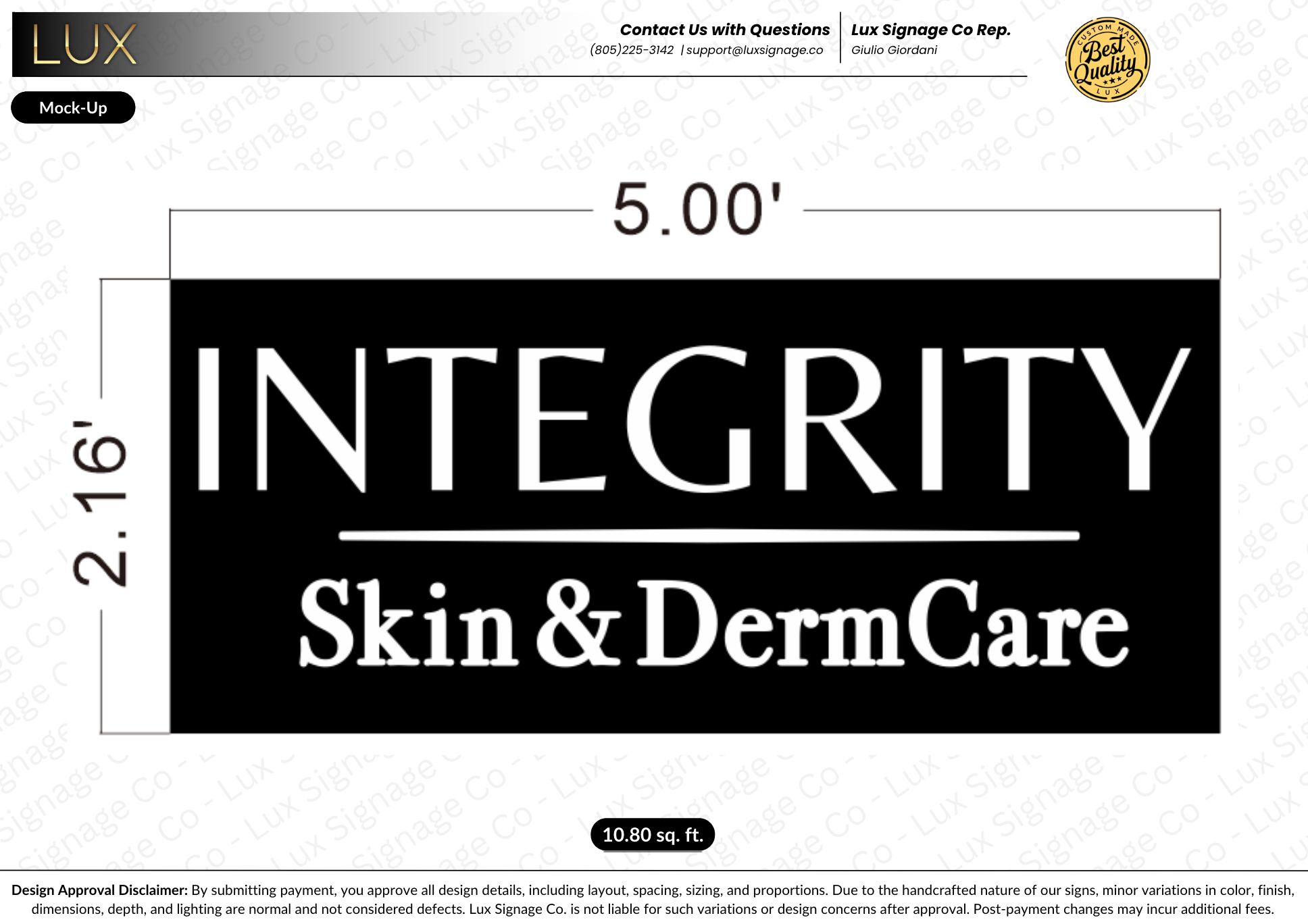 Custom Business Sign for Integrity