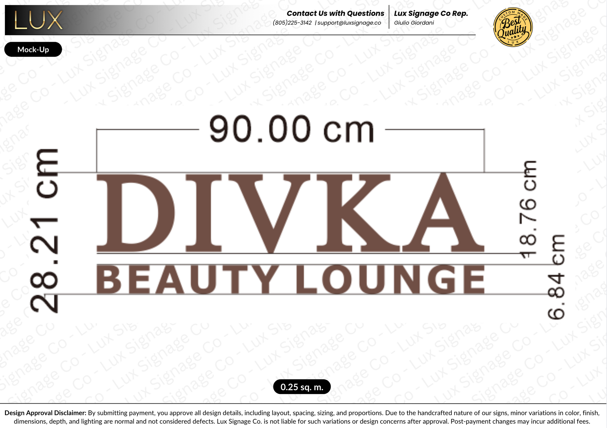 Custom Business Sign for Divka