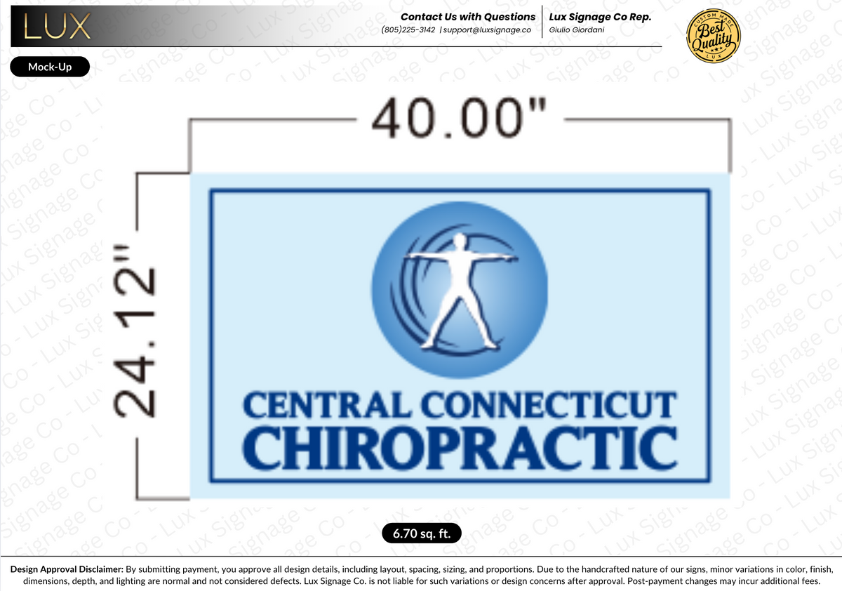 Custom Business Sign for Central Connecticut Chiropractic – Lux Signage Co