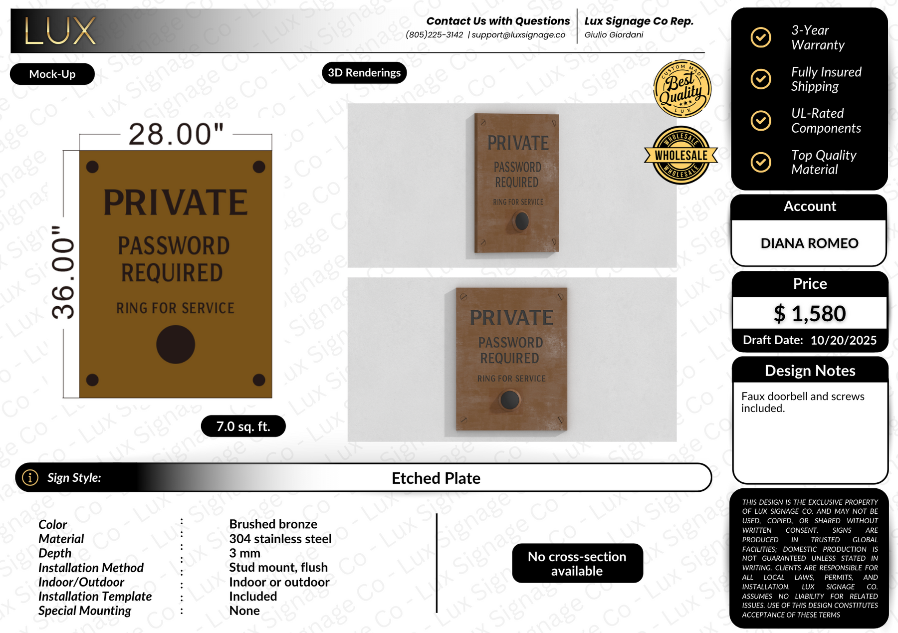 Custom Business Sign for Speakeasy