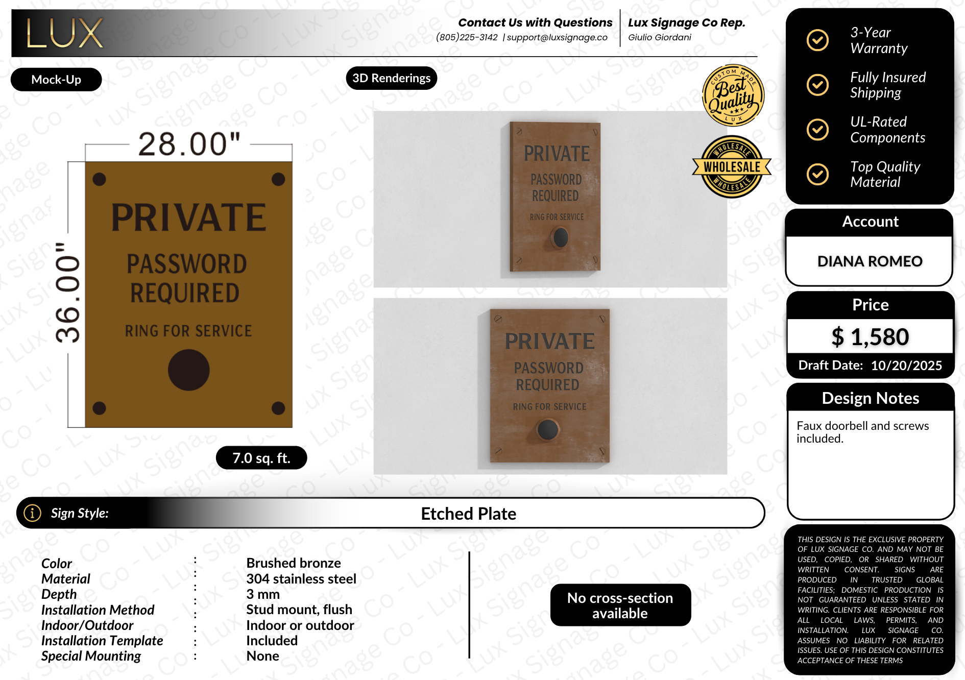 Custom Business Sign for Speakeasy