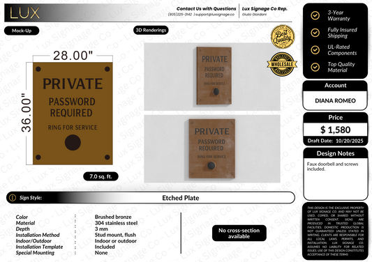 Custom Business Sign for Speakeasy