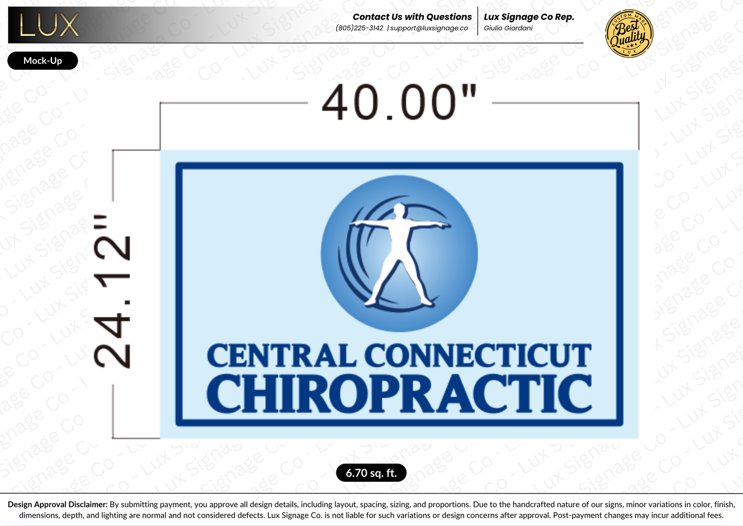Custom Business Sign for Central Connecticut Chiropractic